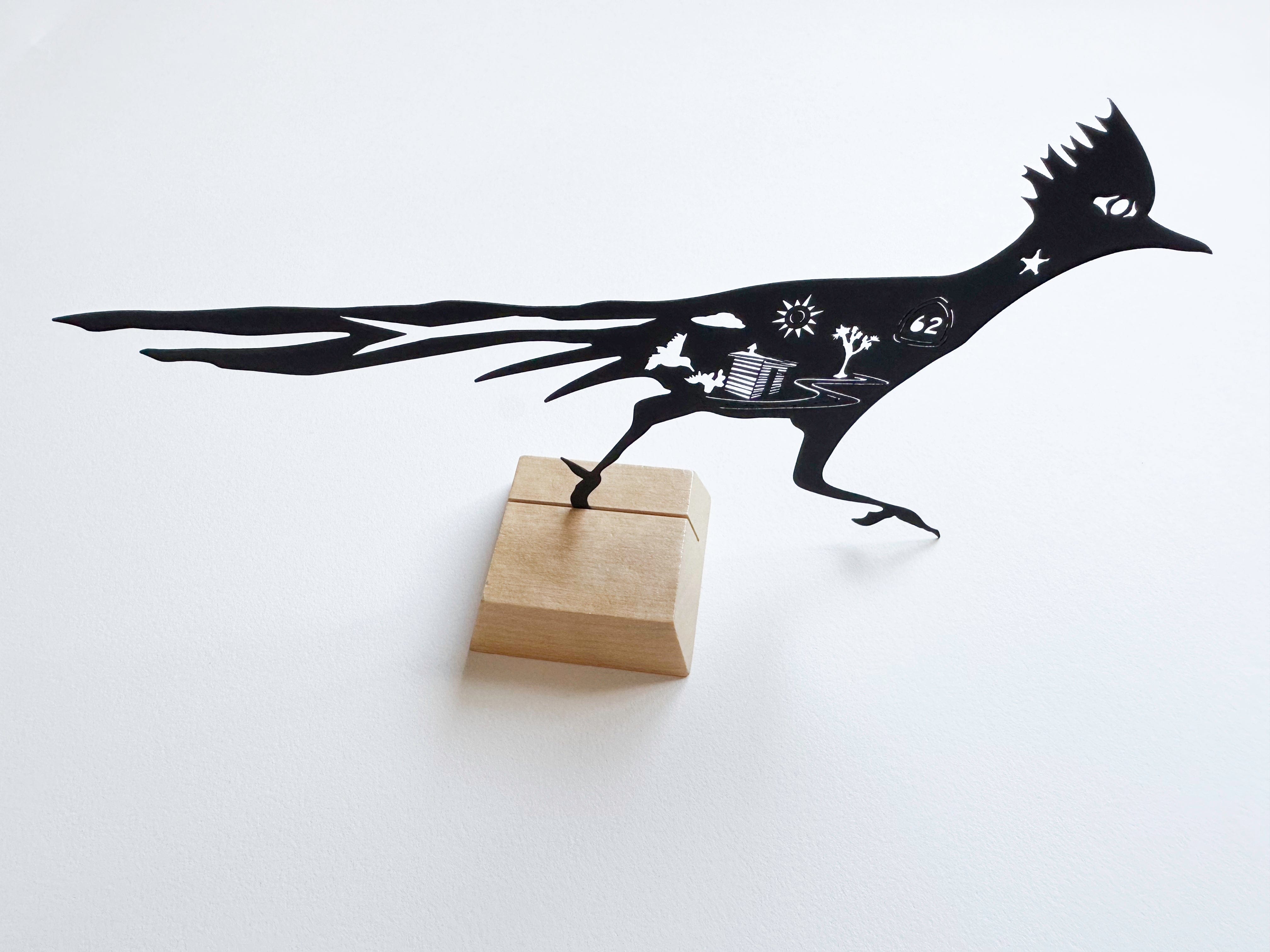 kreaturetown Joshua Tree:  "Roadrunner"  5x7 Cut Paper available in Joshua Tree at JT Trading Post