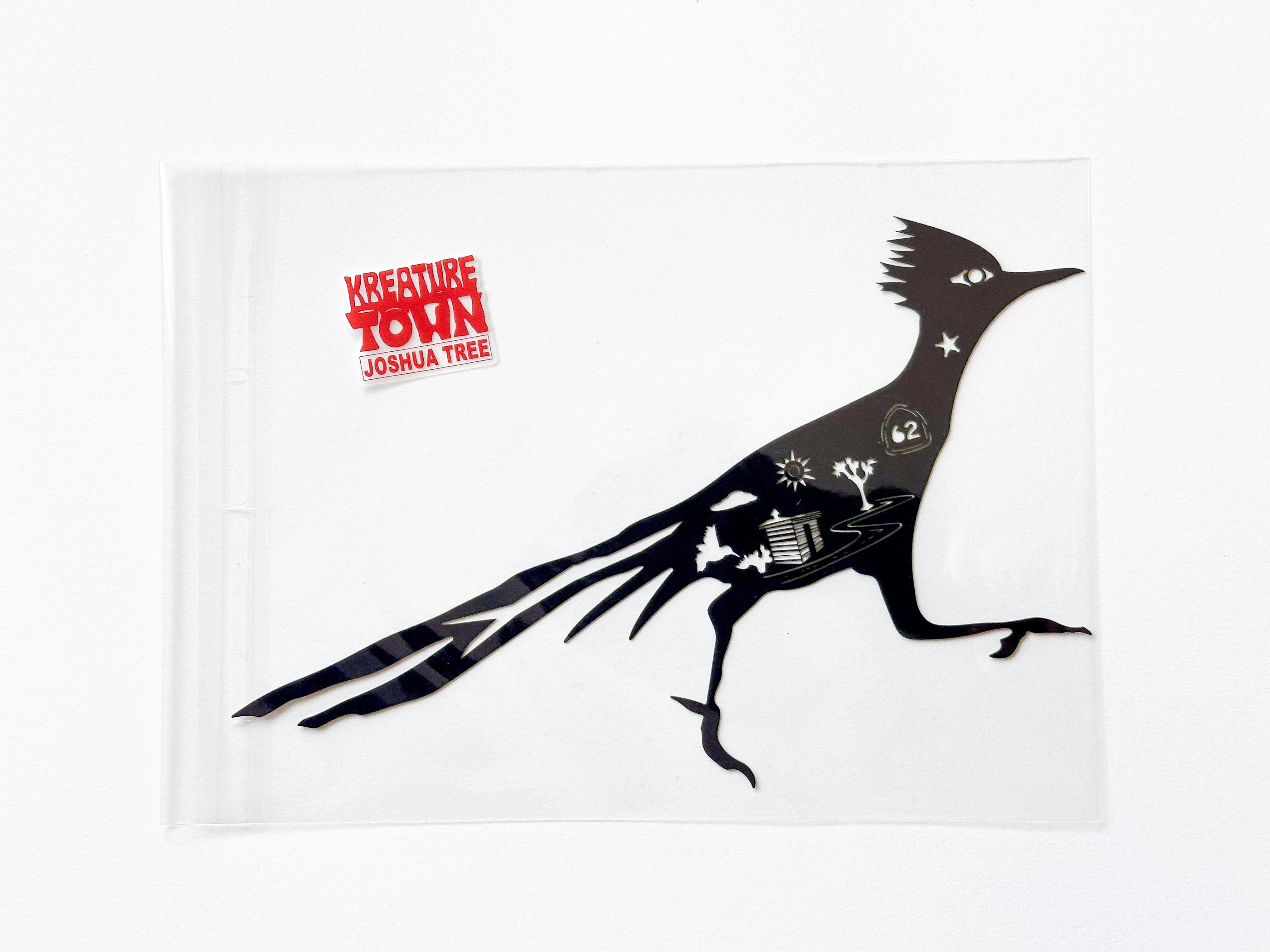 kreaturetown Joshua Tree:  "Roadrunner"  5x7 Cut Paper available in Joshua Tree at JT Trading Post