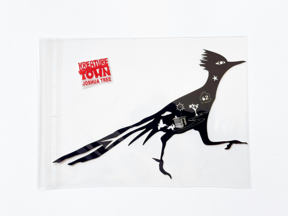 kreaturetown Joshua Tree:  "Roadrunner"  5x7 Cut Paper available in Joshua Tree at JT Trading Post
