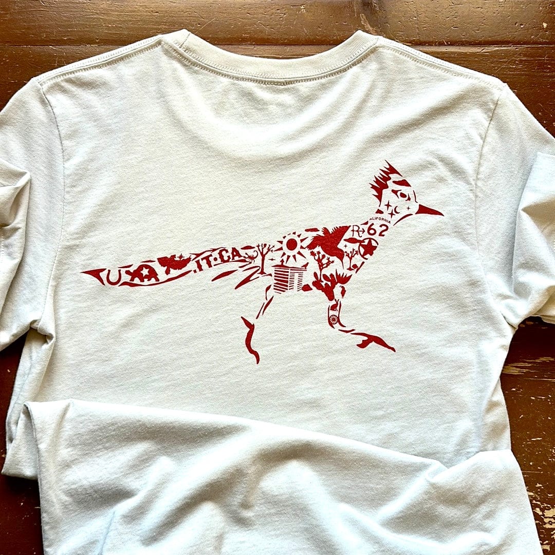 kreaturetown T-Shirt:  Roadrunner:  Front & Back Graphic available in Joshua Tree at JT Trading Post