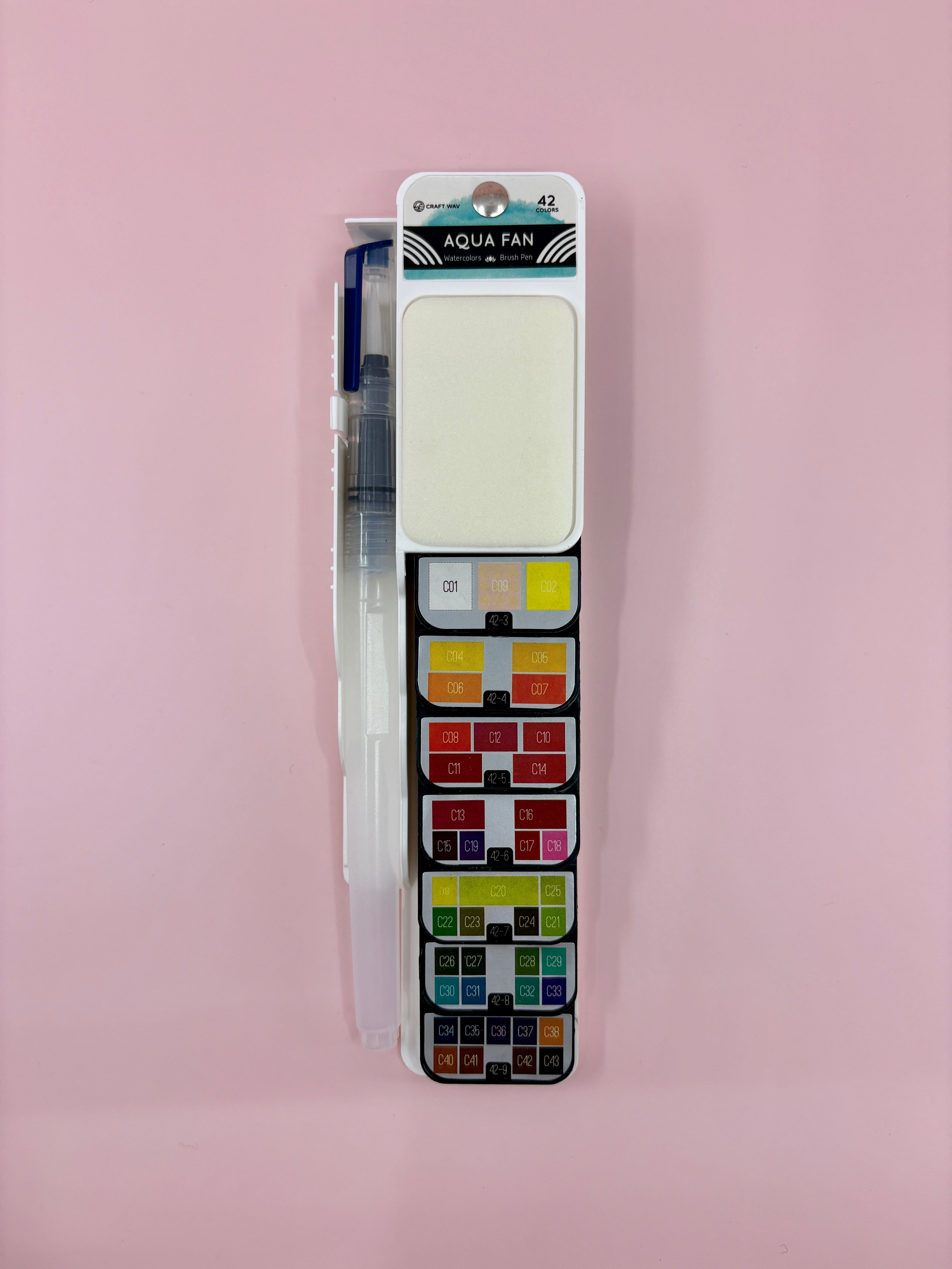 Opal Atlas Aqua Fan Watercolors with Brush available in Joshua Tree at JT Trading Post