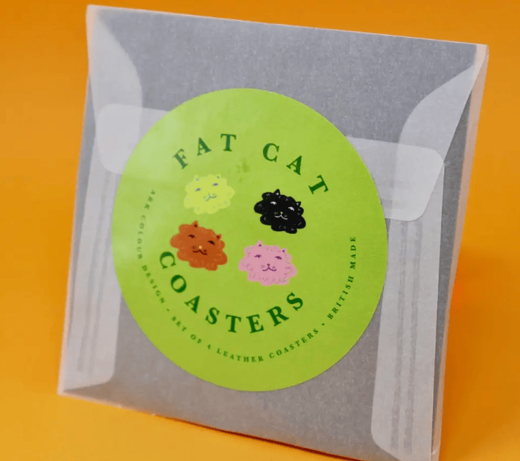 Opal Atlas Ark Colour Design Fat Cat Coasters set of 4 available in Joshua Tree at JT Trading Post