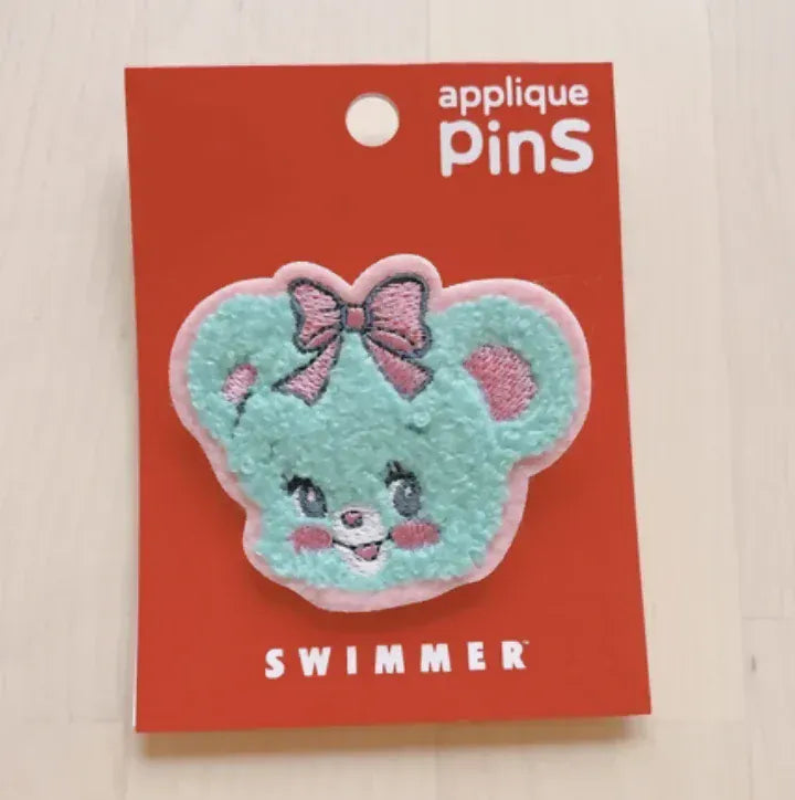 Opal Atlas SWIMMER Applique Pins (Bunny, Cat, Bear) available in Joshua Tree at JT Trading Post