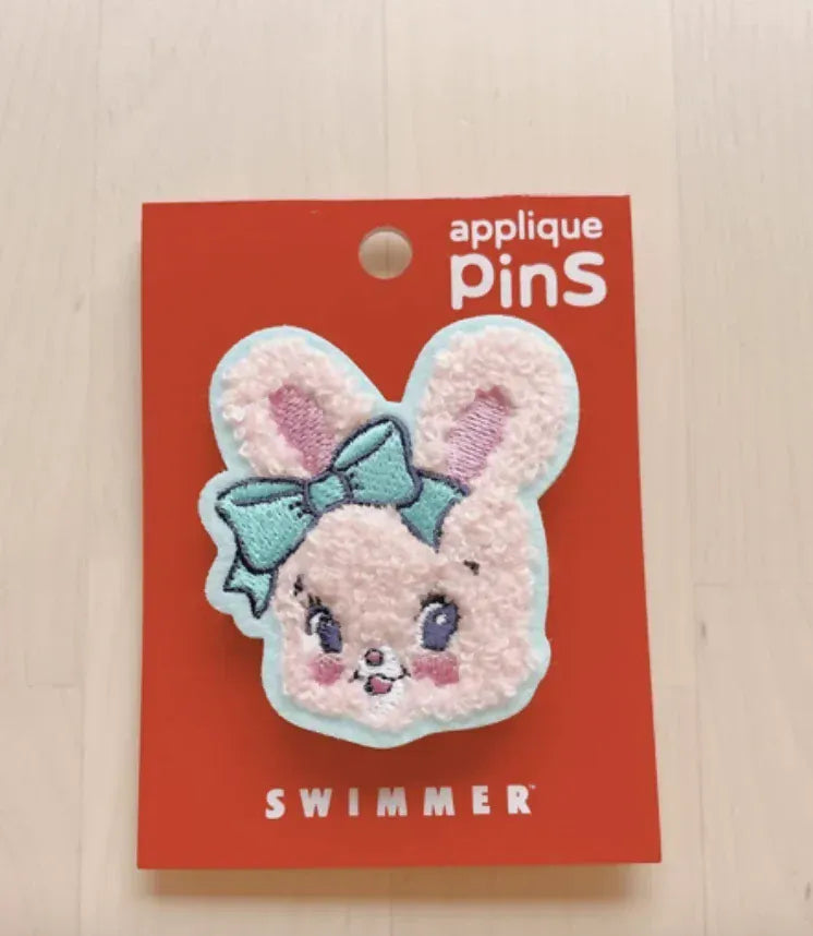 SWIMMER Applique Pins (Bunny, Cat, Bear)