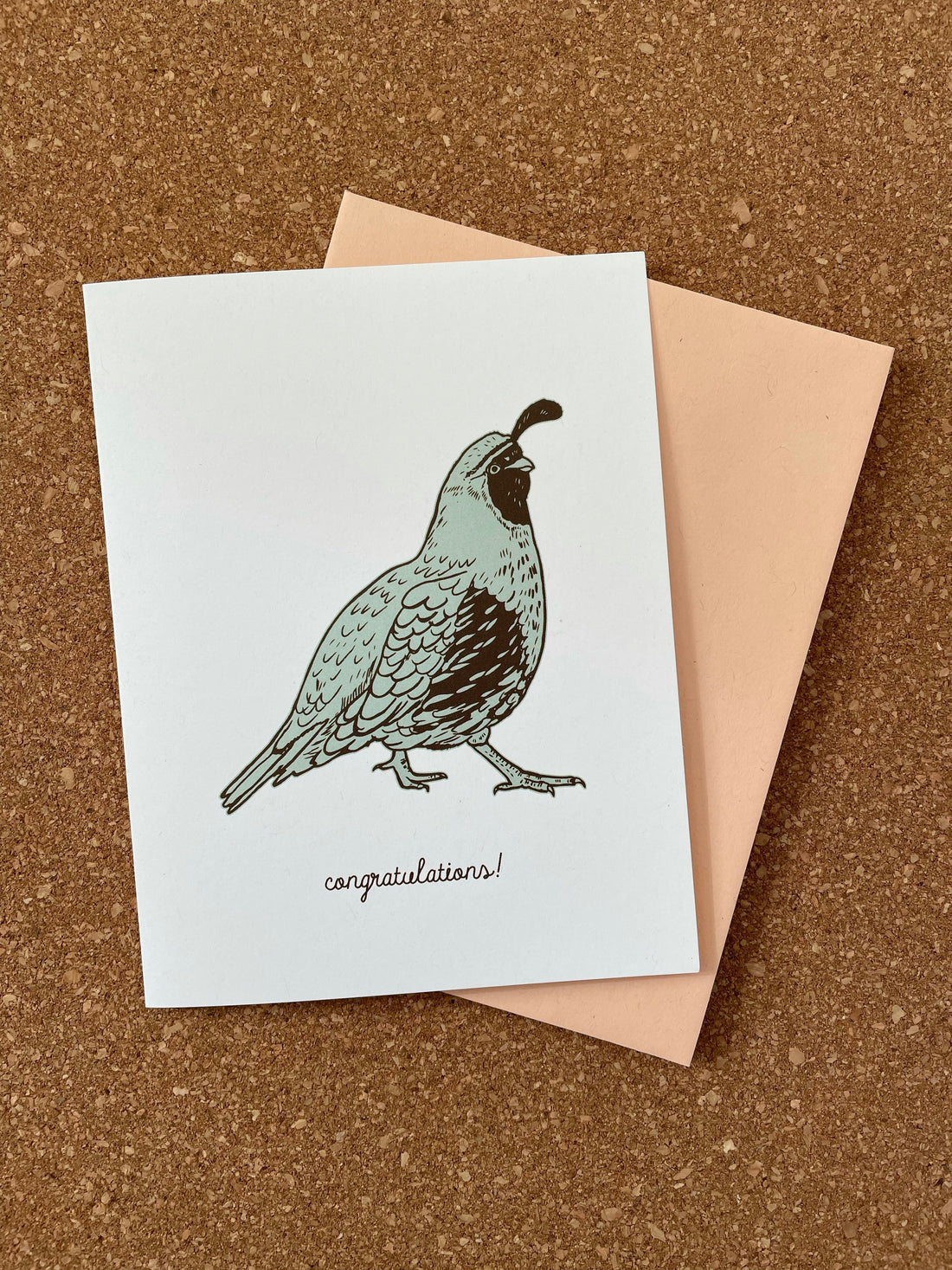 Opal Atlas Gambel's Quail Greeting Card - congratulations! available in Joshua Tree at JT Trading Post
