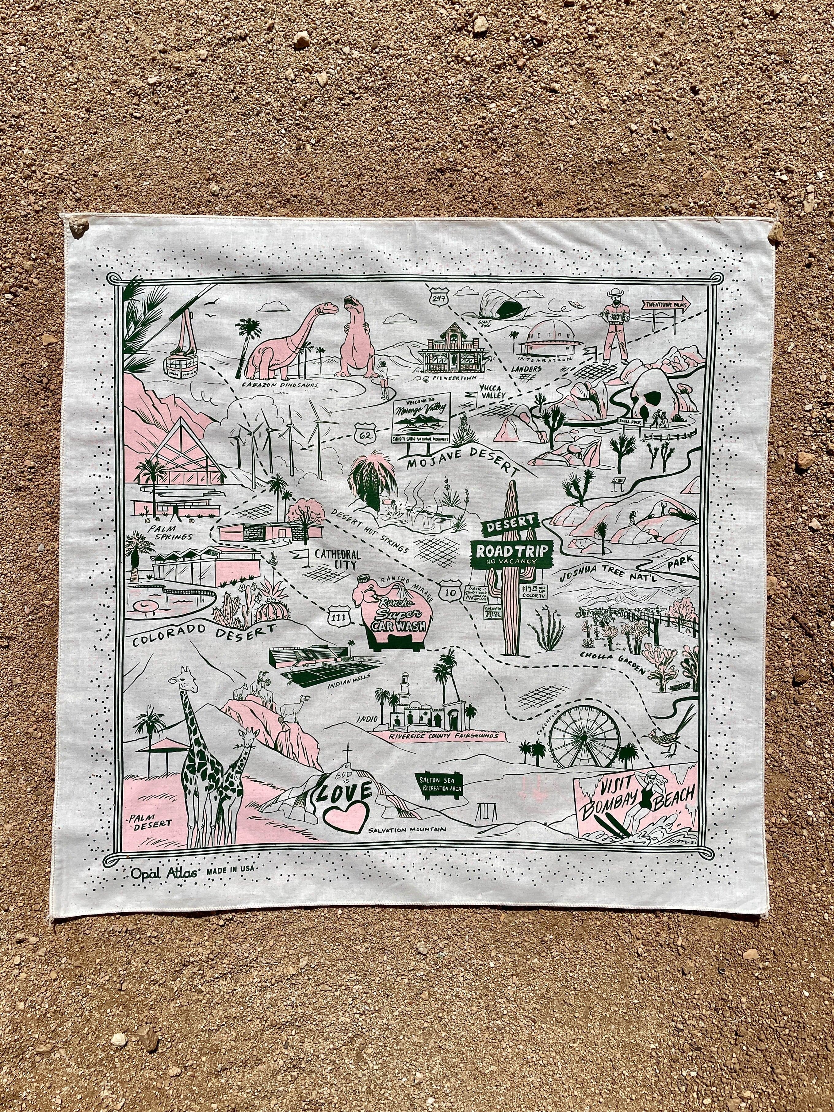 Opal Atlas Desert Roadtrip Bandana available in Joshua Tree at JT Trading Post