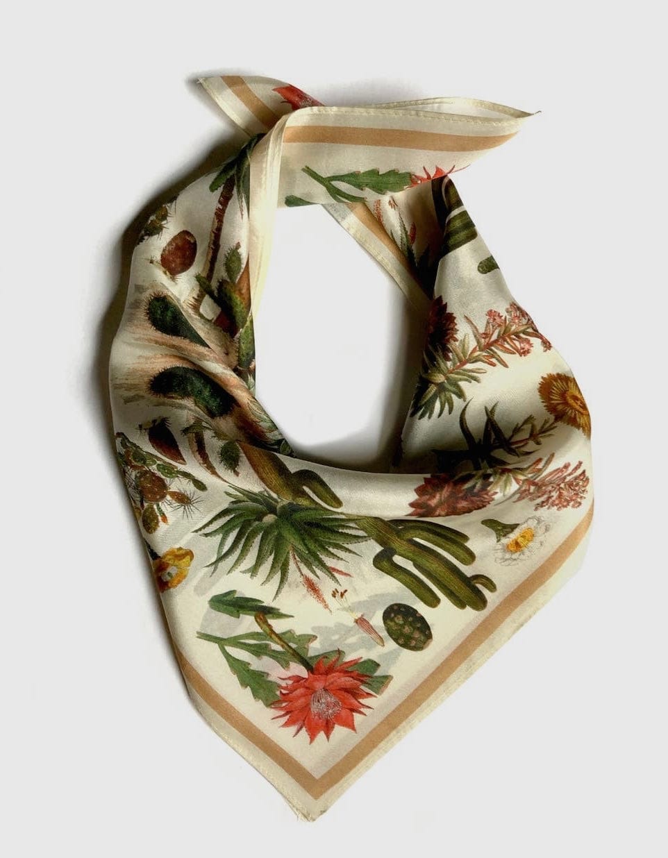 Rancho Relaxo Cactus Bandana Silk Scarf available in Joshua Tree at JT Trading Post