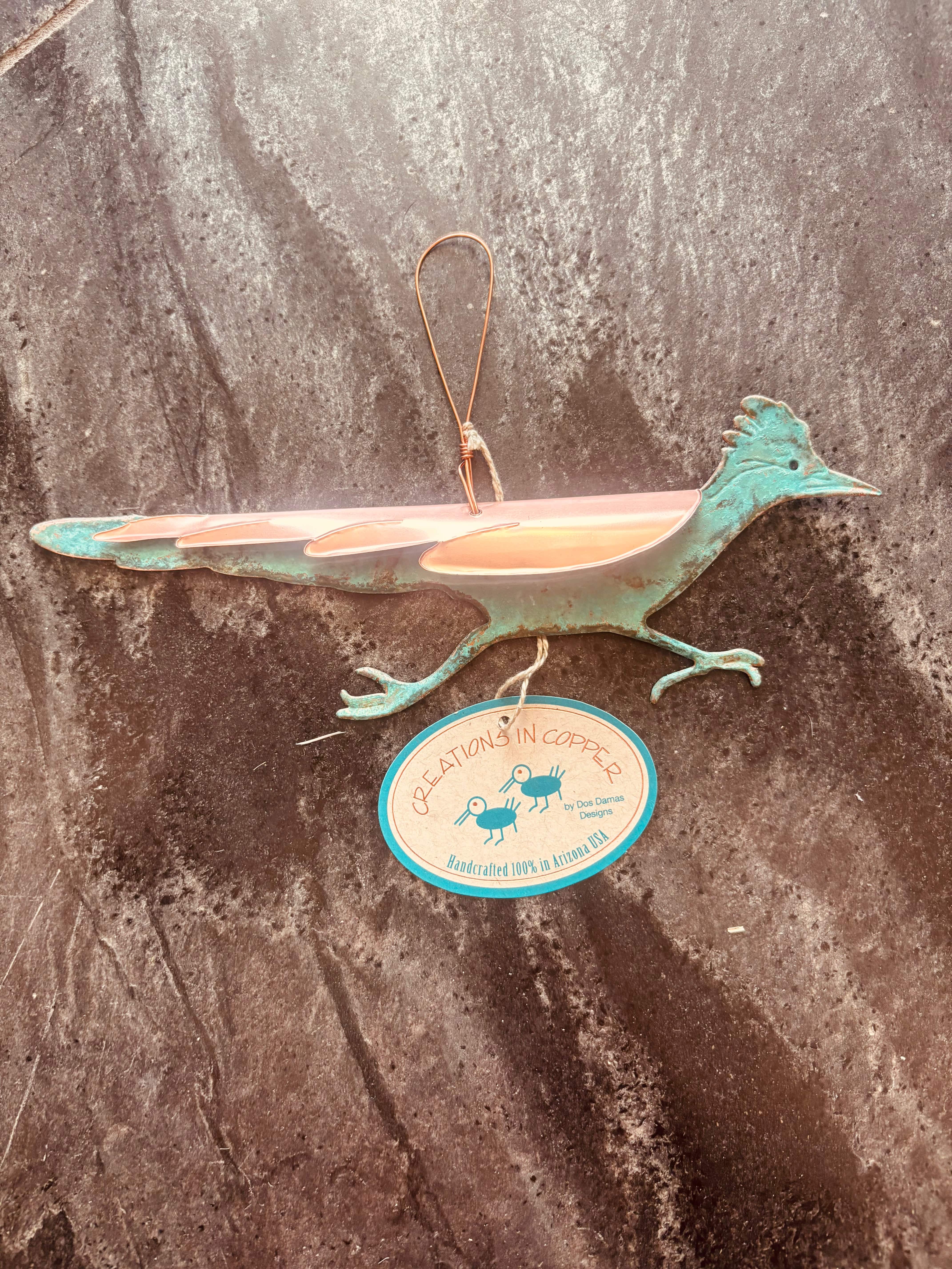 Copper Roadrunner Ornament