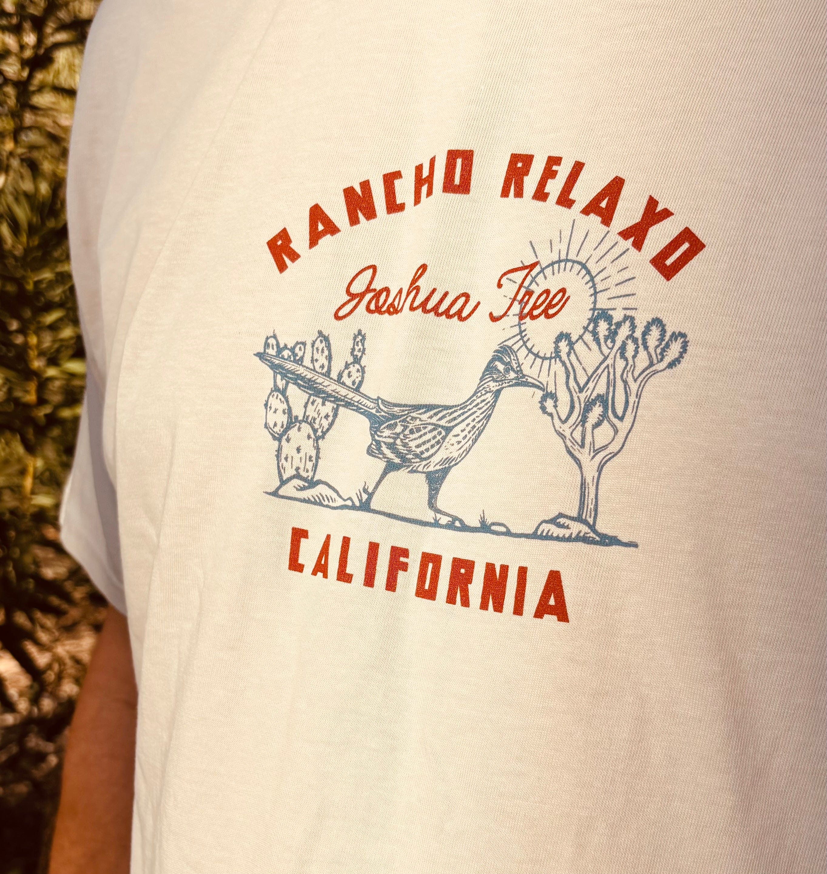 Rancho Relaxo Hot Roadrunner Joshua Tree Tee available in Joshua Tree at JT Trading Post