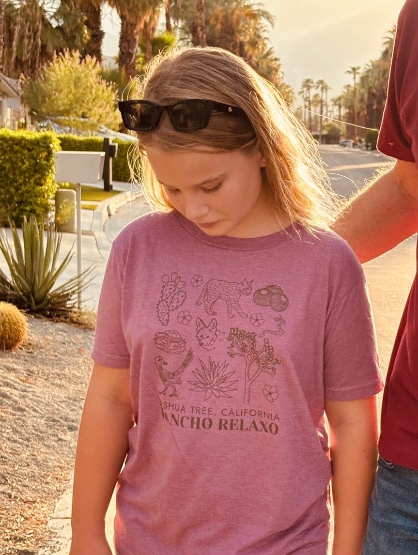 Rancho Relaxo JT, CA Junior Field Guide Tee available in Joshua Tree at JT Trading Post