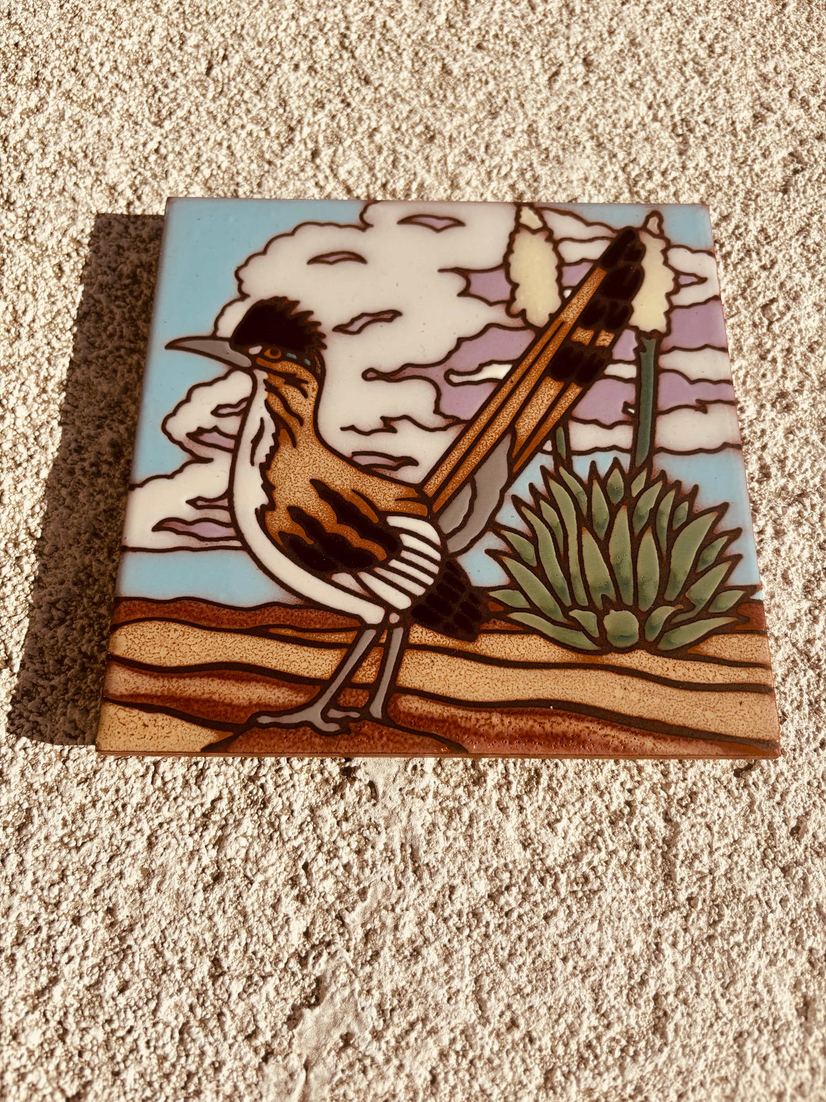 Rancho Relaxo Hand Glazed Art Tile Trivet available in Joshua Tree at JT Trading Post