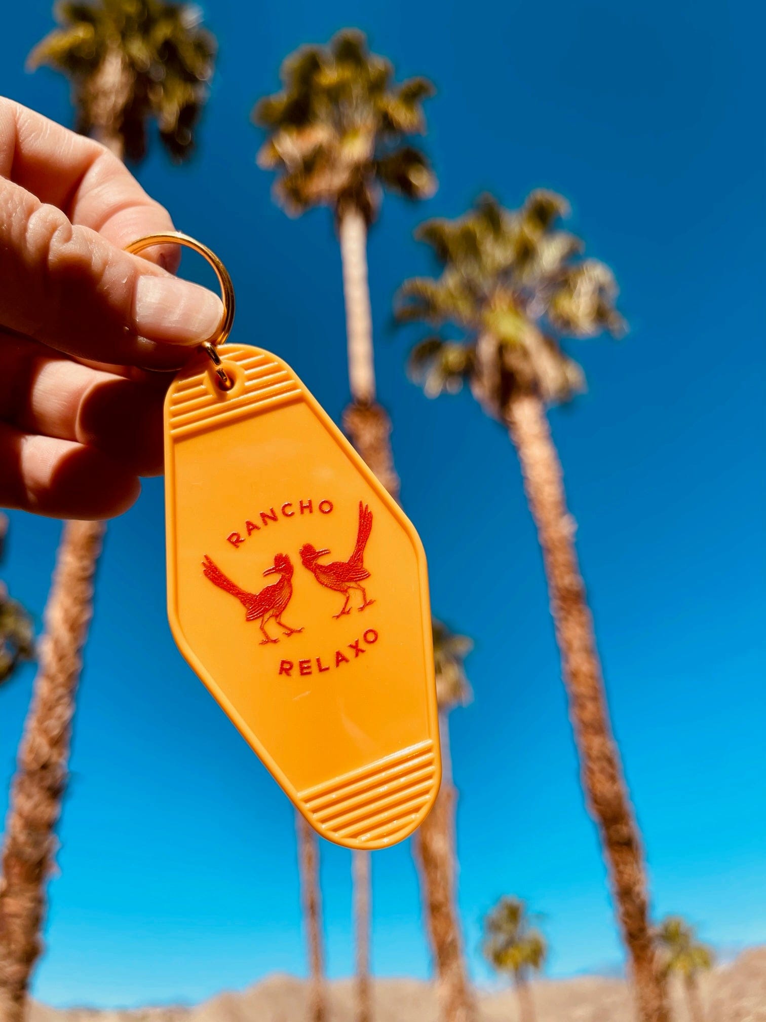 Rancho Relaxo Vintage Motel Keychain available in Joshua Tree at JT Trading Post