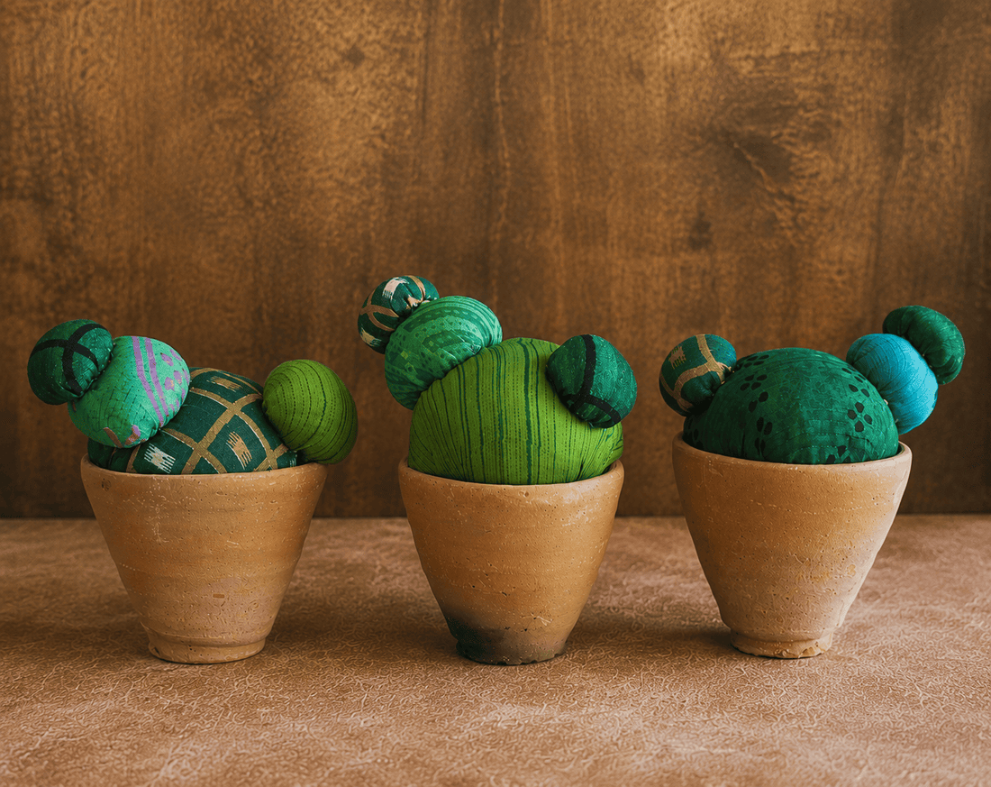 Recycled Sari Cactus Pin Cushion