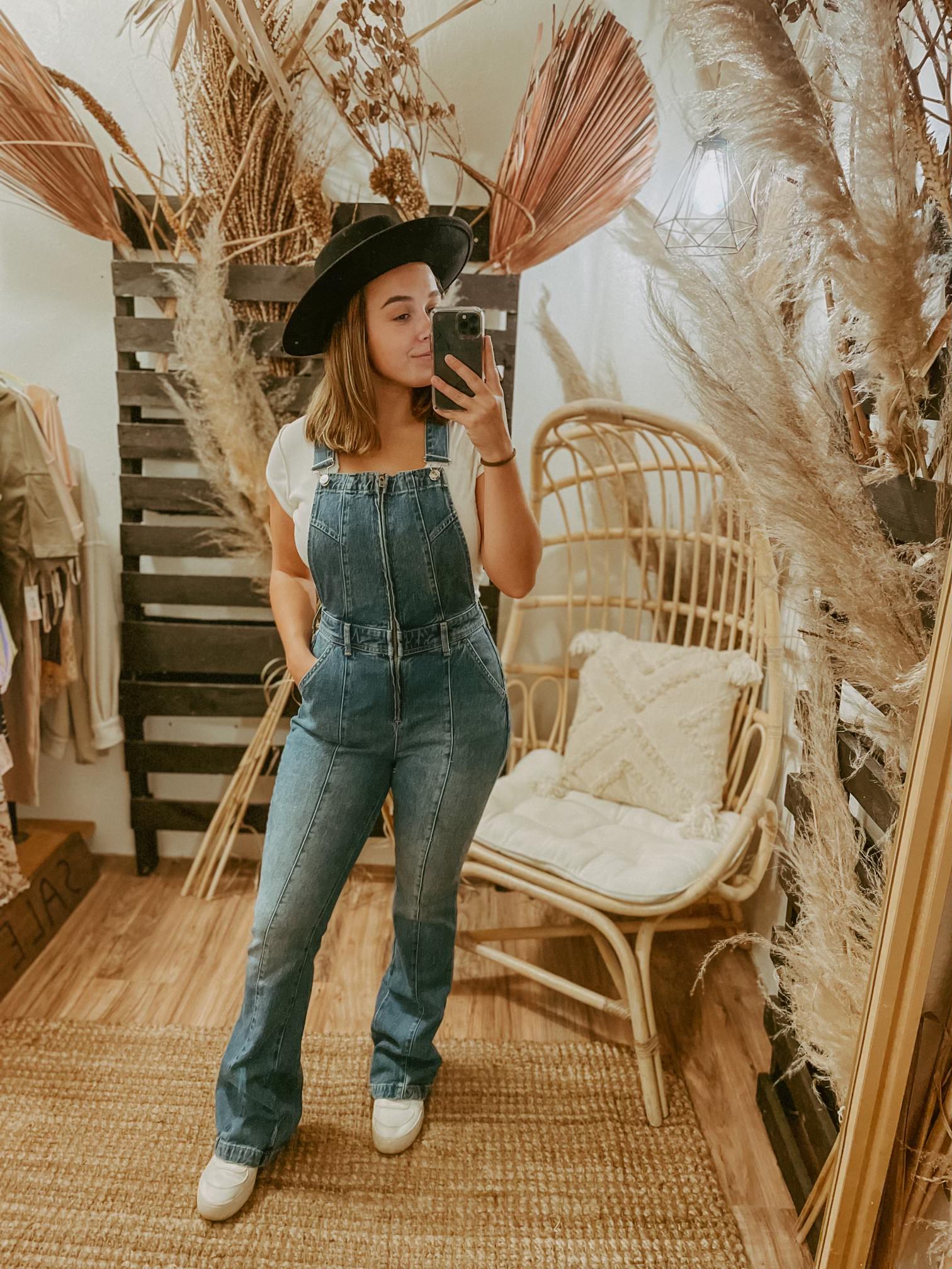 Roaming Travelers Camilla Slim Flare Overalls available in Joshua Tree at JT Trading Post
