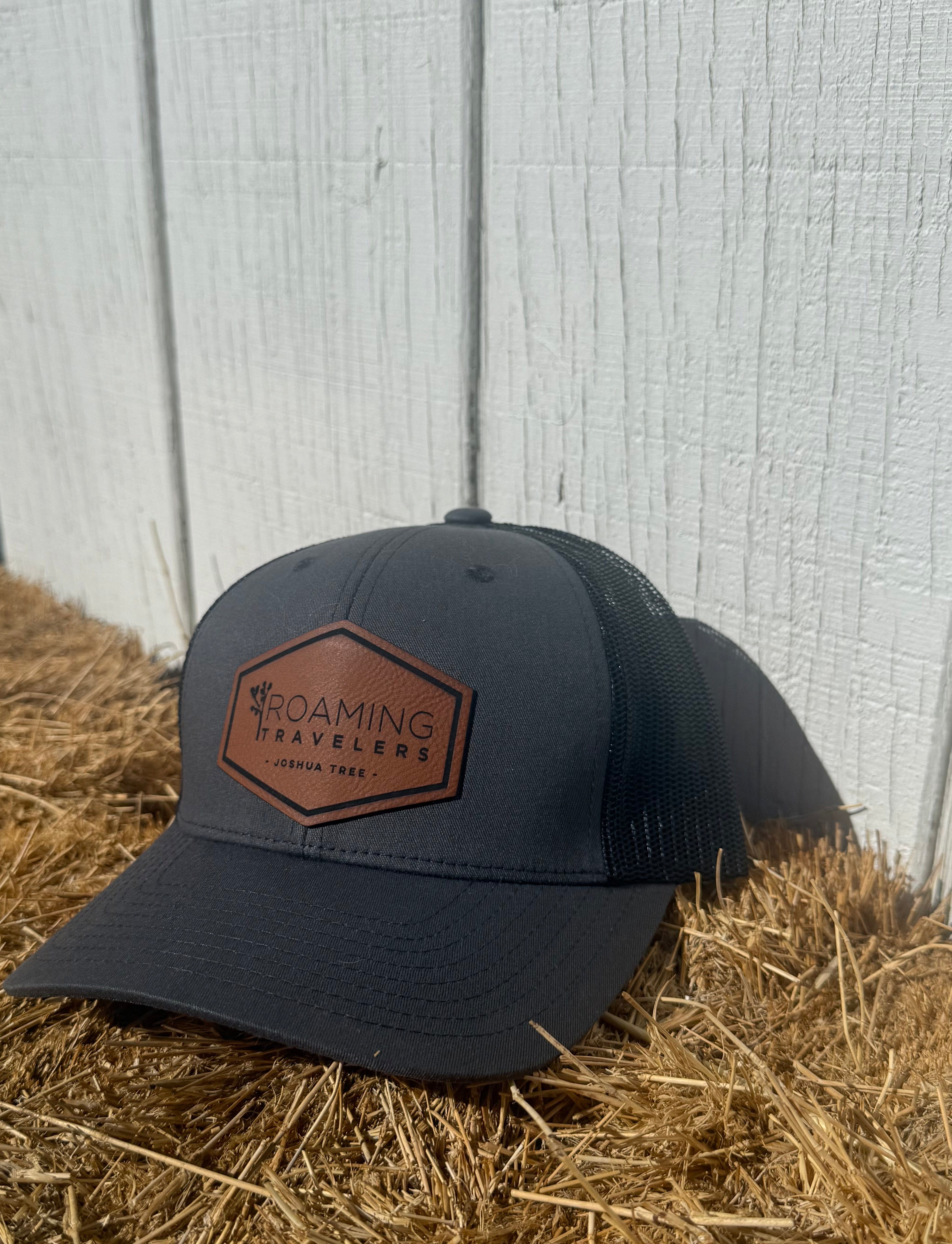 Roaming Travelers Roaming Travelers Leather Patch Hat available in Joshua Tree at JT Trading Post