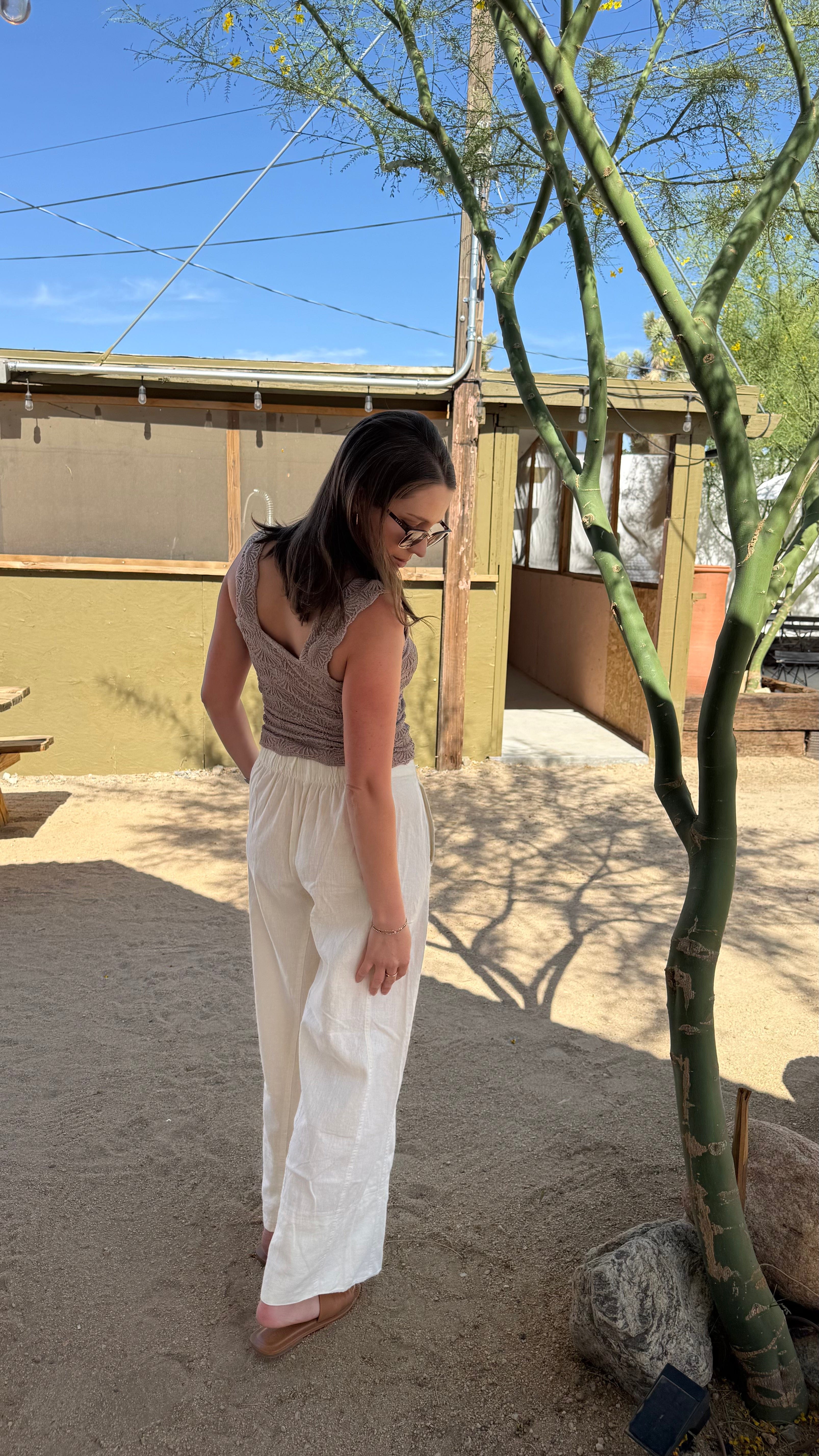 Roaming Travelers Day's End Linen Pull-On Pants available in Joshua Tree at JT Trading Post