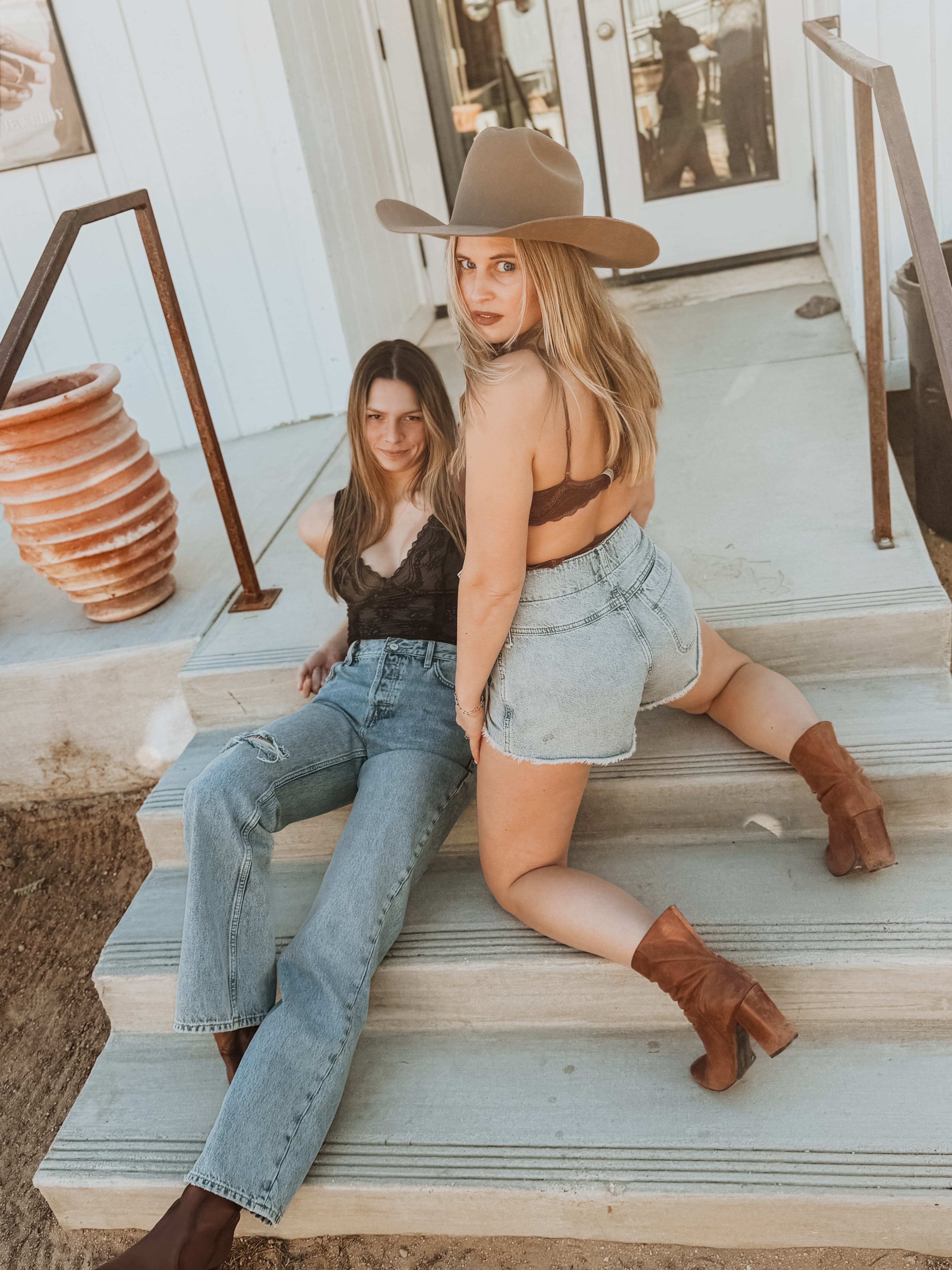 Roaming Travelers Emmy Denim Skort available in Joshua Tree at JT Trading Post