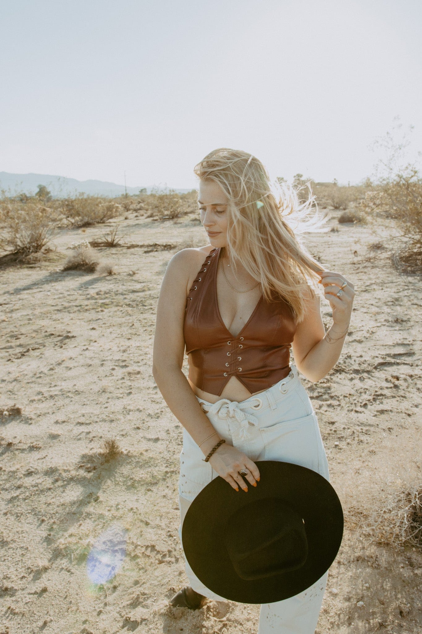Roaming Travelers Fire Red Corset Halter Top available in Joshua Tree at JT Trading Post