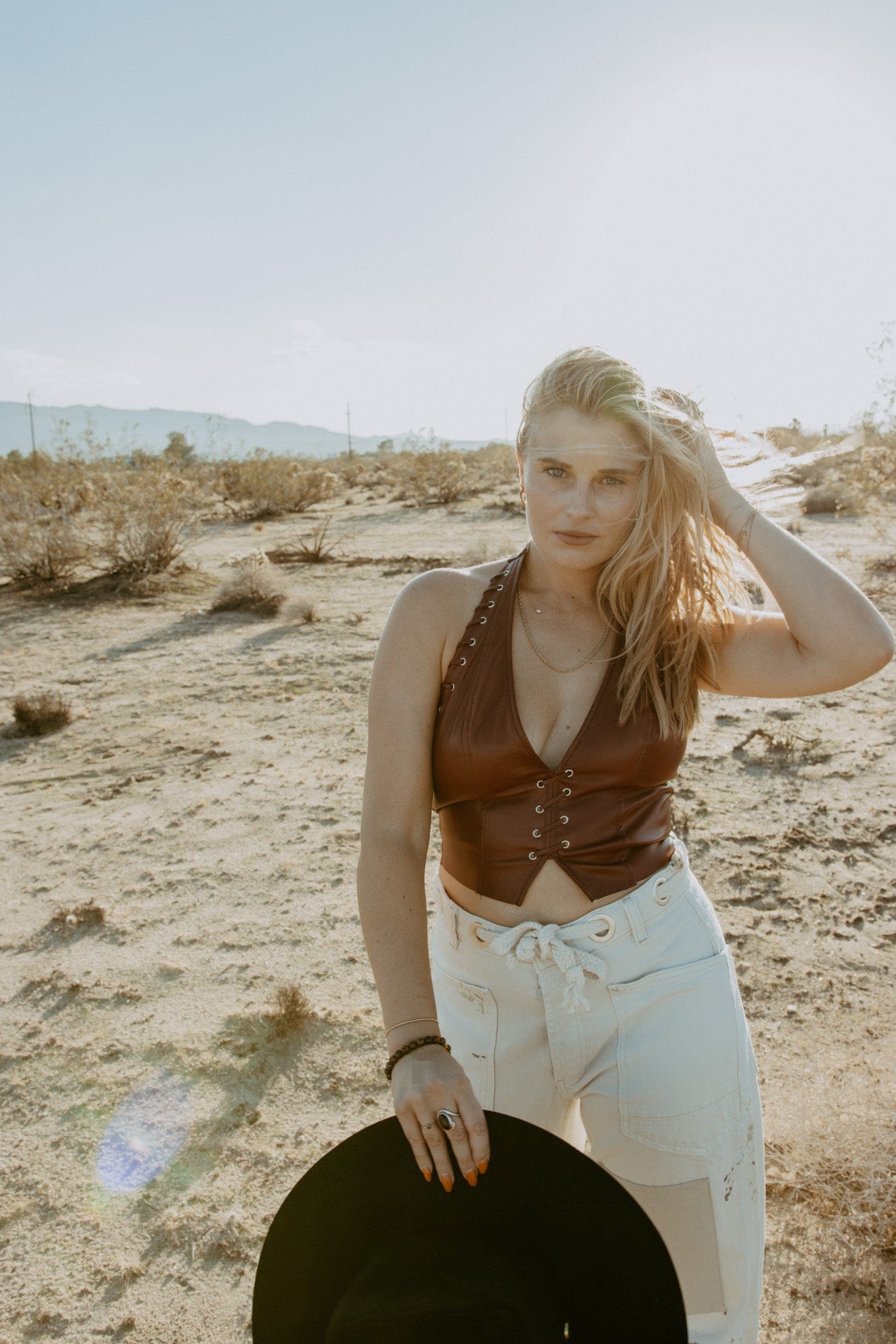 Roaming Travelers Fire Red Corset Halter Top available in Joshua Tree at JT Trading Post