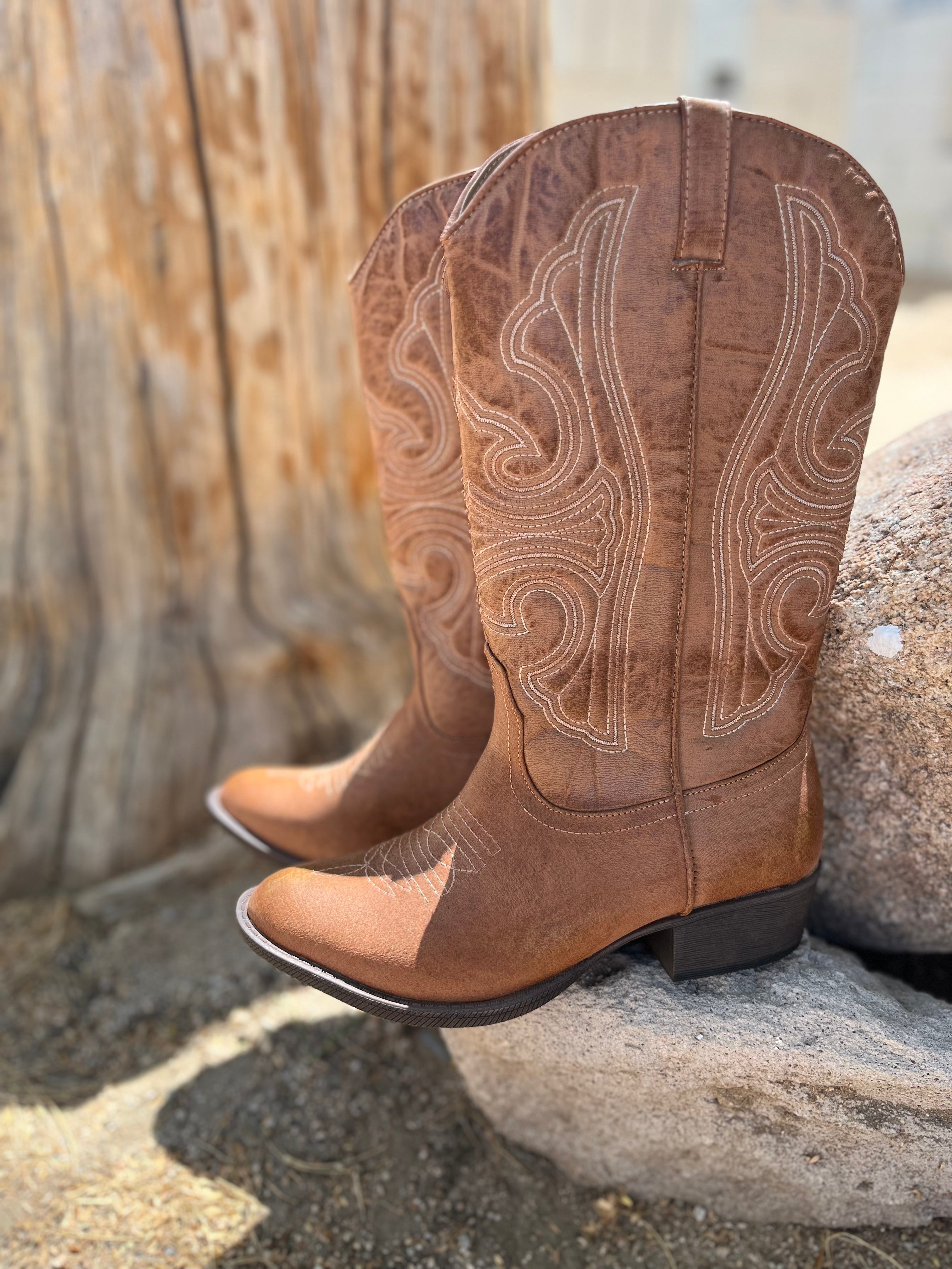 Roaming Travelers Gaucho Western  Boot | Tan available in Joshua Tree at JT Trading Post