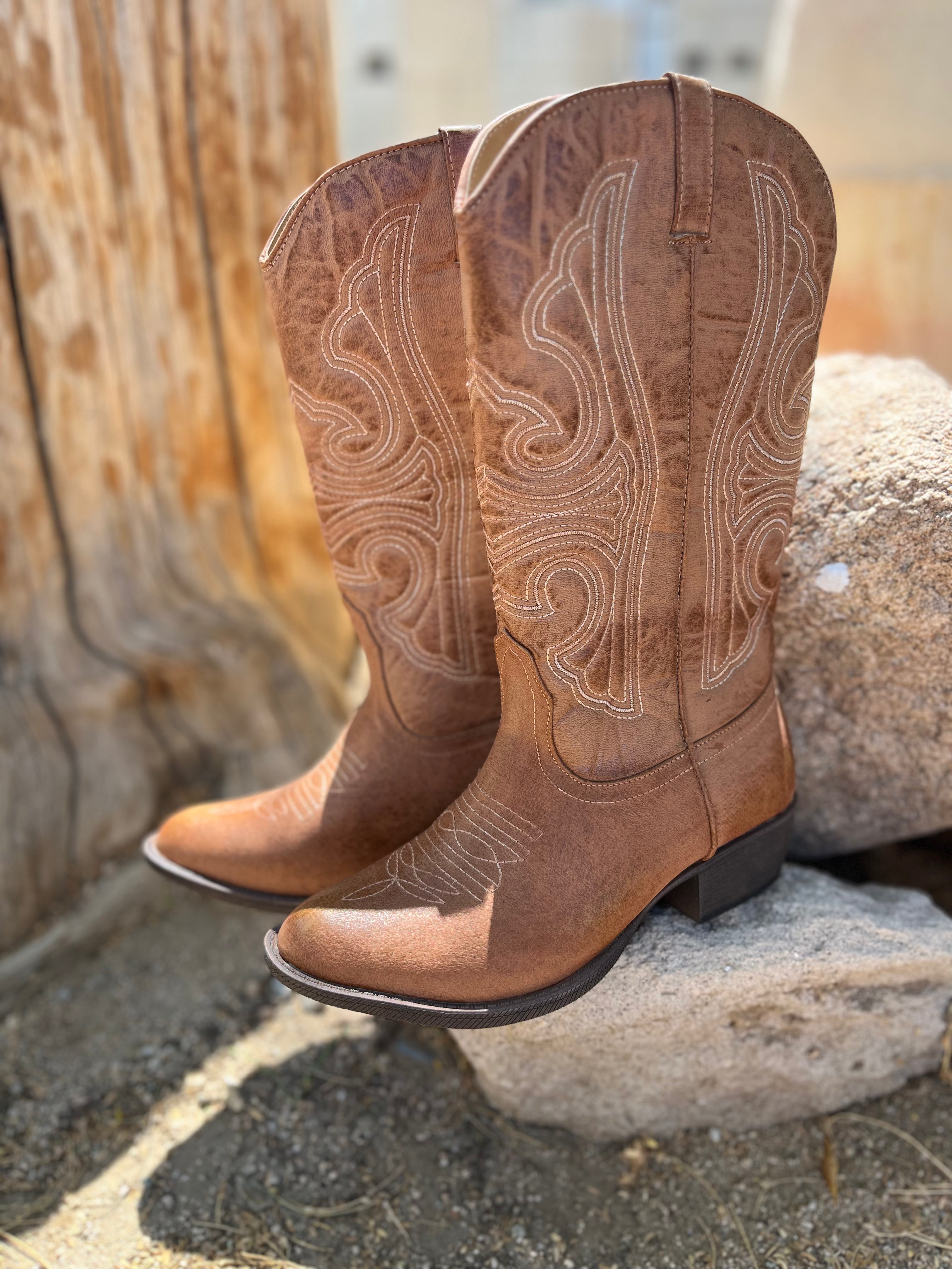 Roaming Travelers Gaucho Western  Boot | Tan available in Joshua Tree at JT Trading Post