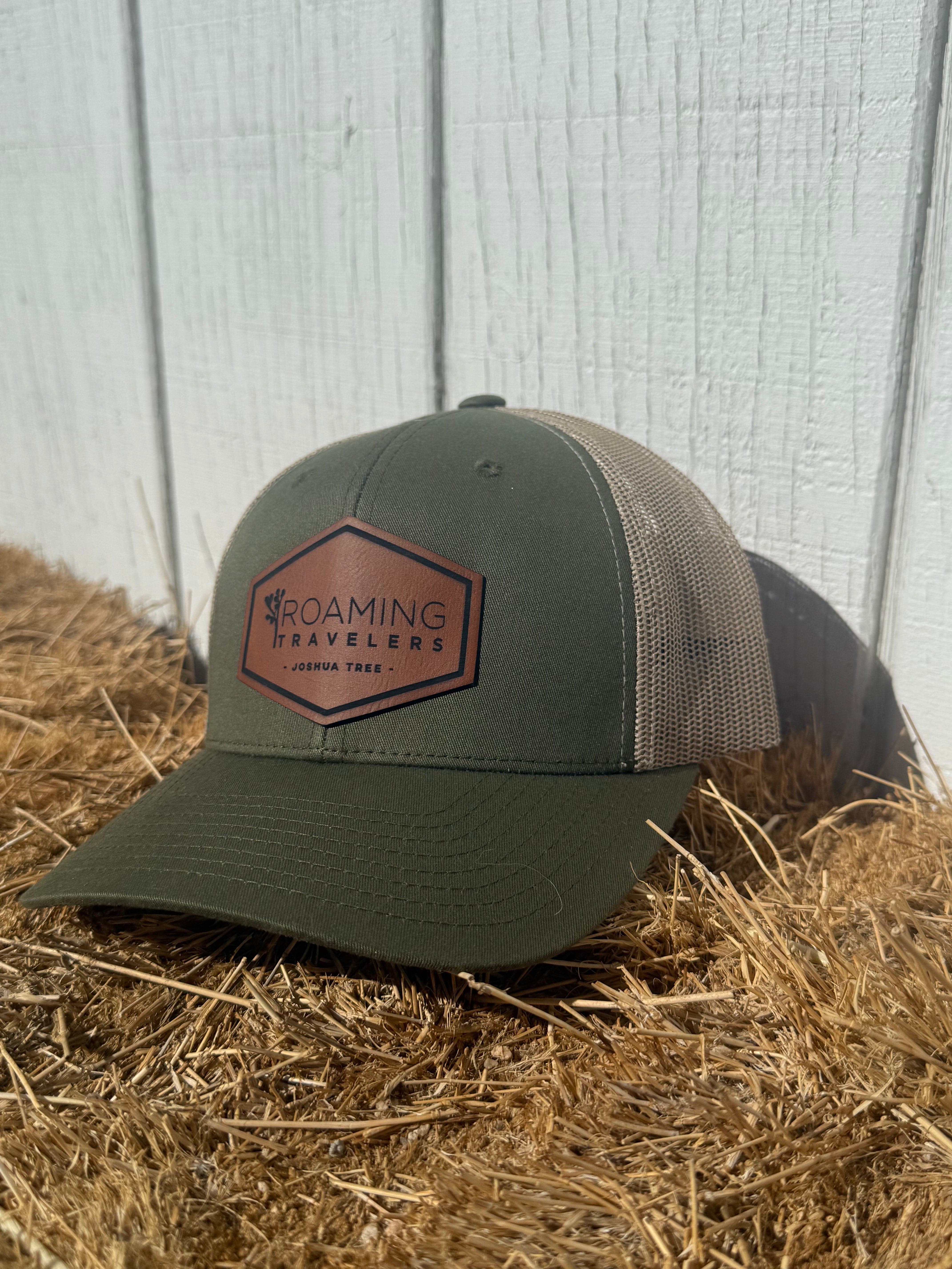 Roaming Travelers Roaming Travelers Leather Patch Hat available in Joshua Tree at JT Trading Post