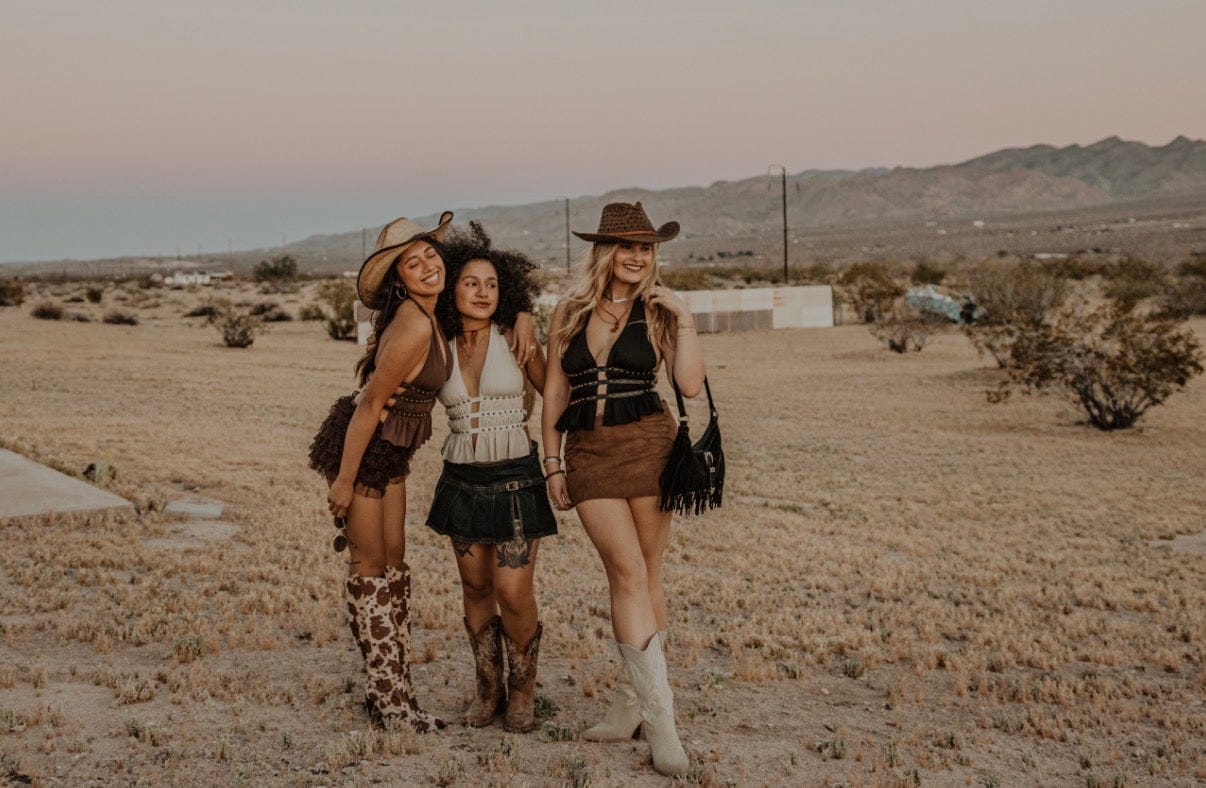 Roaming Travelers Indie Western Split Front Studded Halter Top available in Joshua Tree at JT Trading Post
