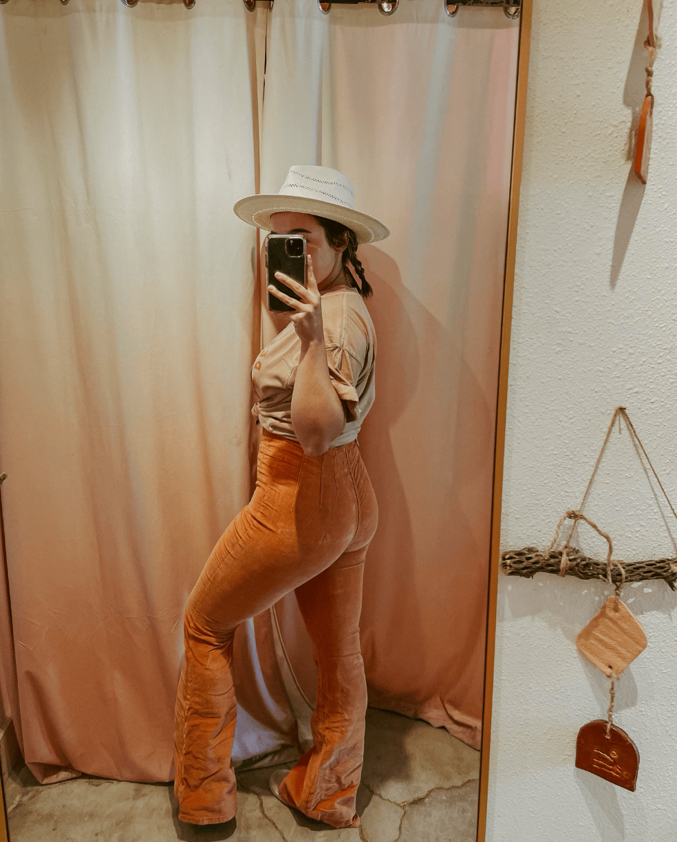 Roaming Travelers Jayde Cord Flare Jeans available in Joshua Tree at JT Trading Post