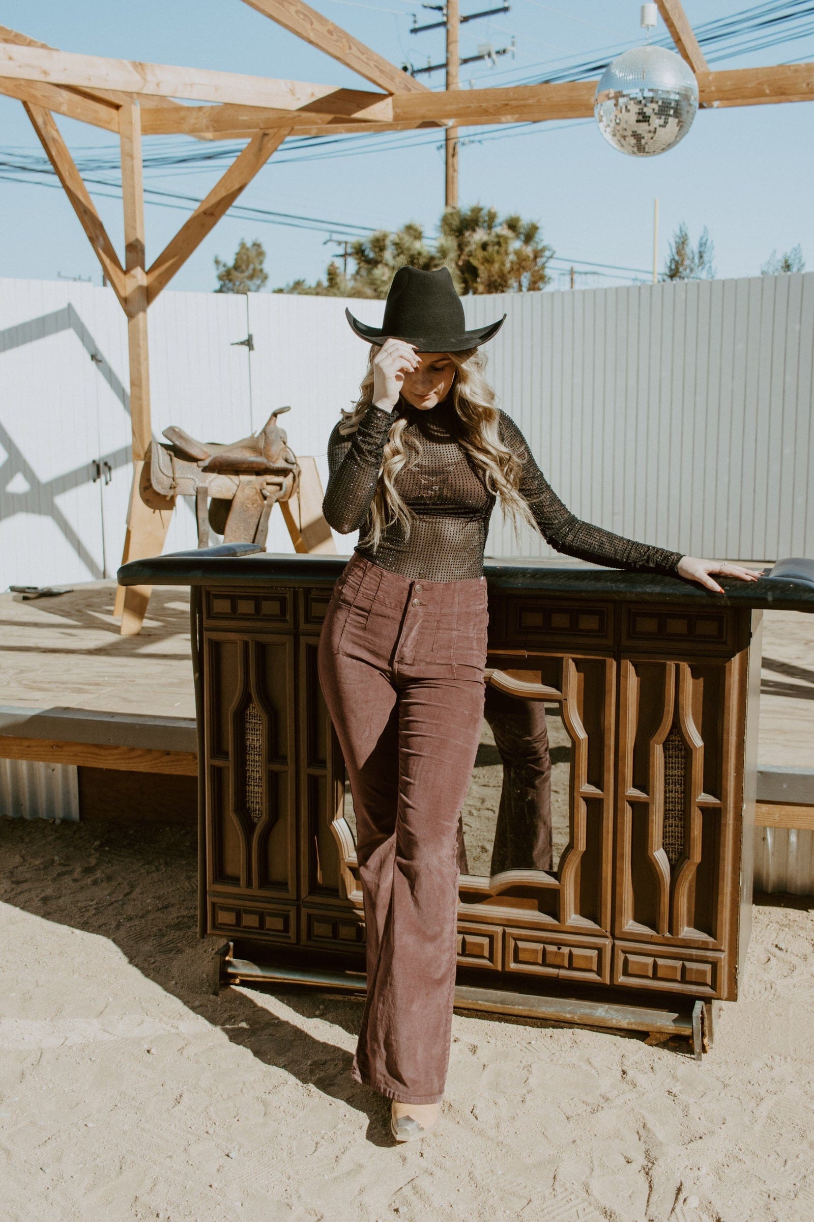 Roaming Travelers Jayde Cord Flare Jeans available in Joshua Tree at JT Trading Post