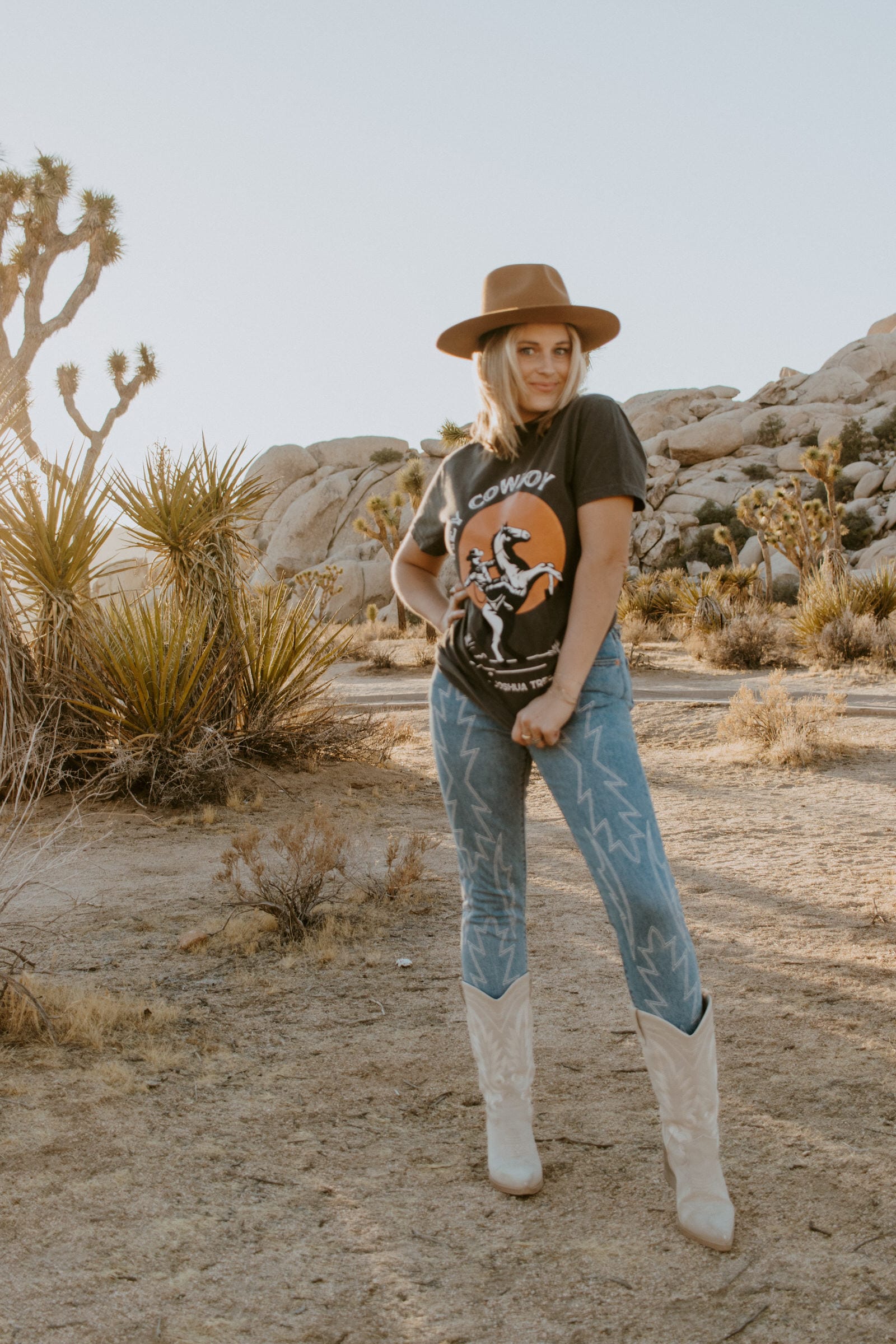 Roaming Travelers JT Hey Cowboy Shirt available in Joshua Tree at JT Trading Post