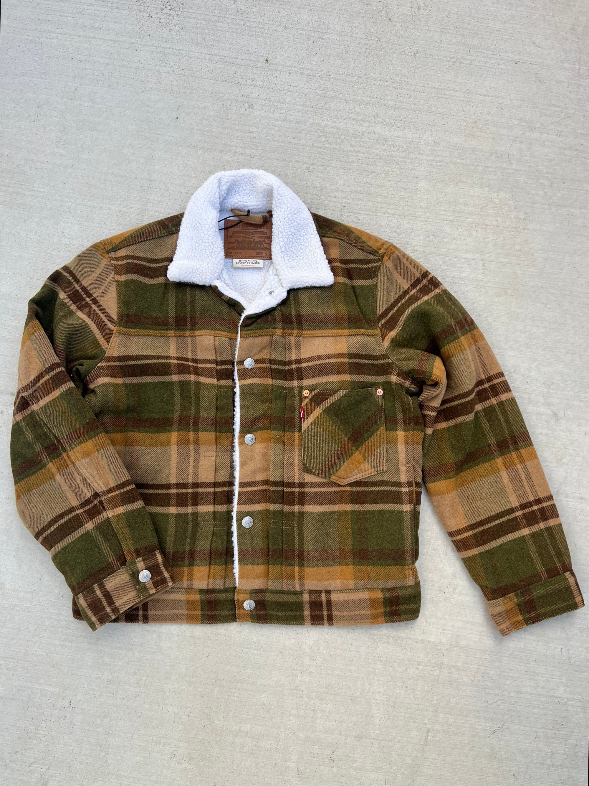 Roaming Travelers Levi's | Brown Plaid Sherpa Jacket available in Joshua Tree at JT Trading Post