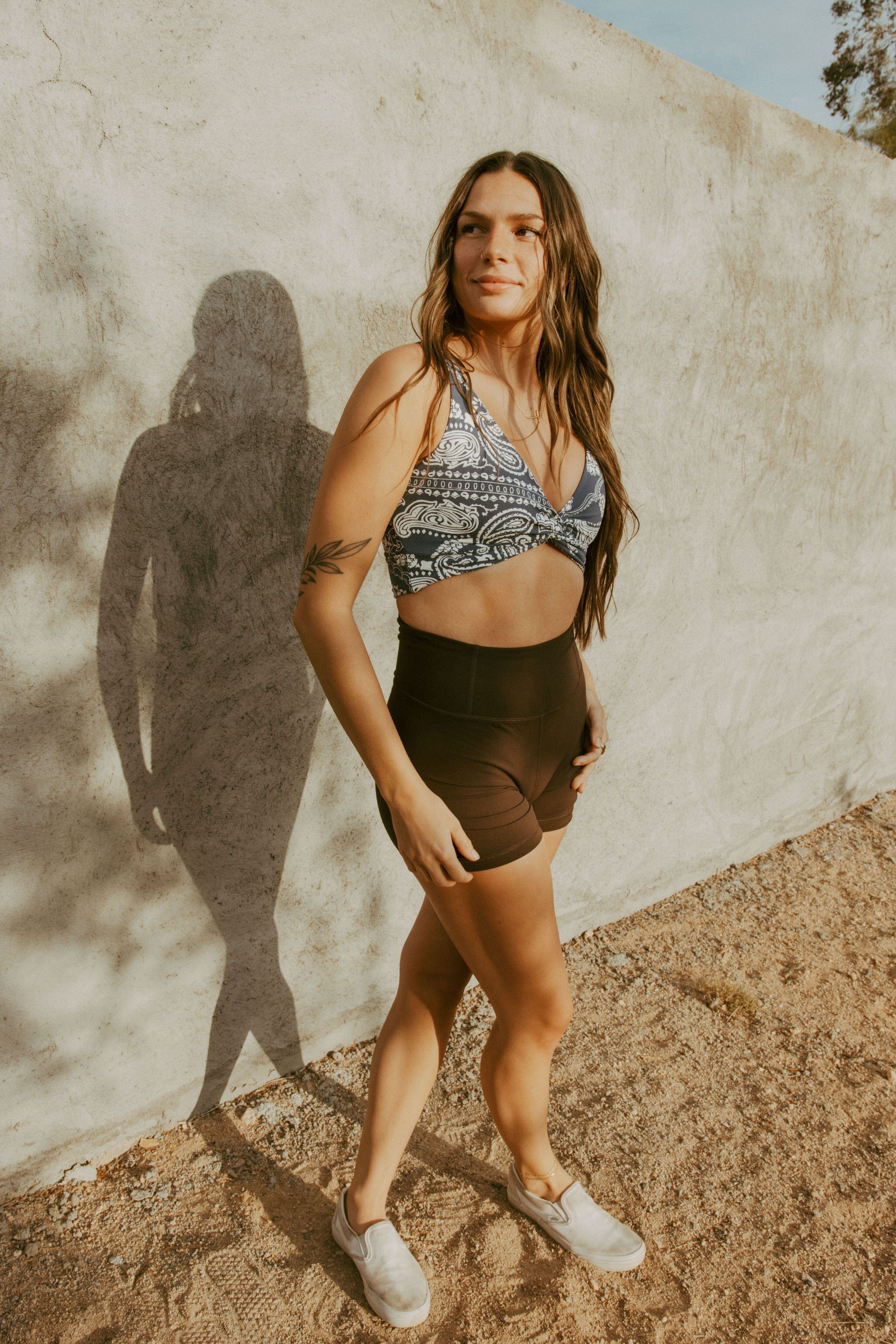 Free People Shirts & Tops Never Better Printed Reversible Twist Crop