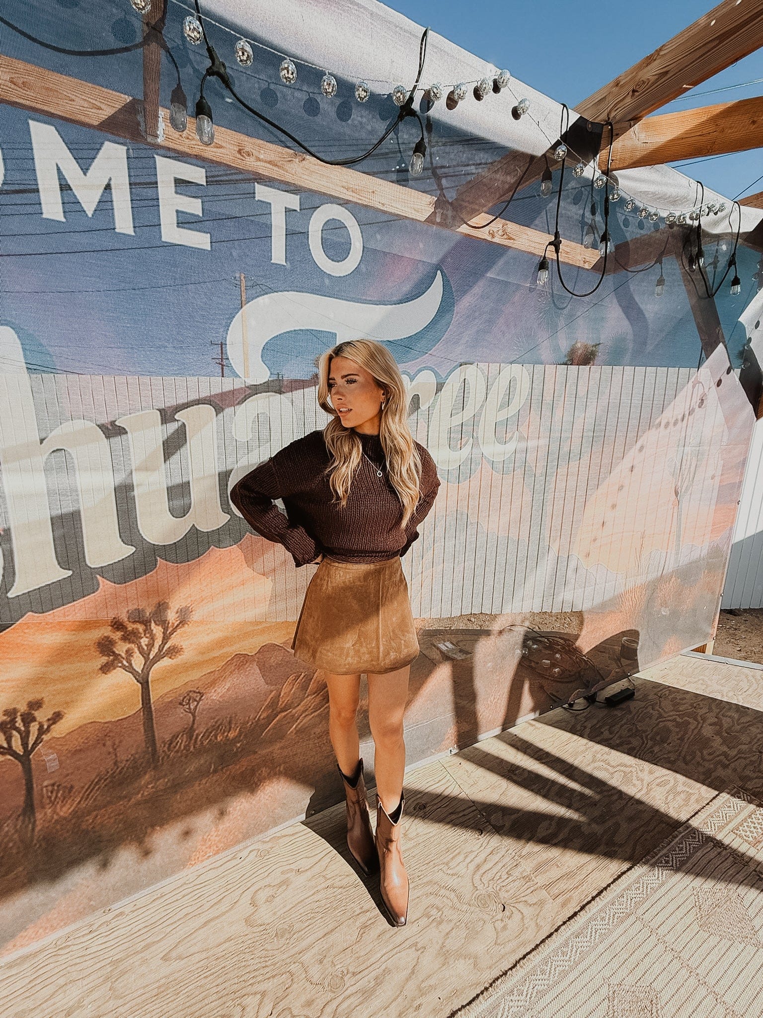 Roaming Travelers Paradise Found Suede Skort available in Joshua Tree at JT Trading Post