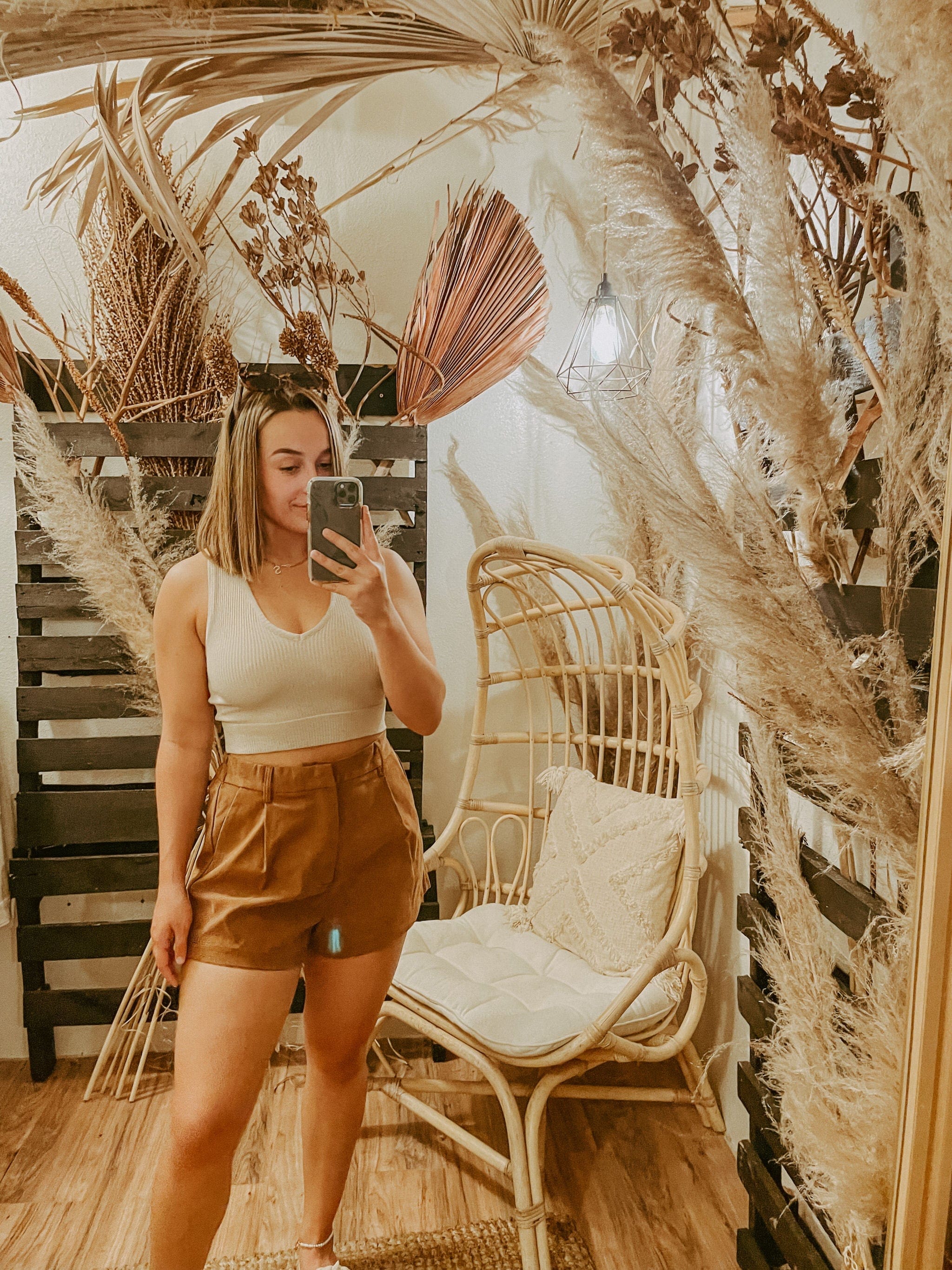 Roaming Travelers Roma Vegan Suede Shorts available in Joshua Tree at JT Trading Post