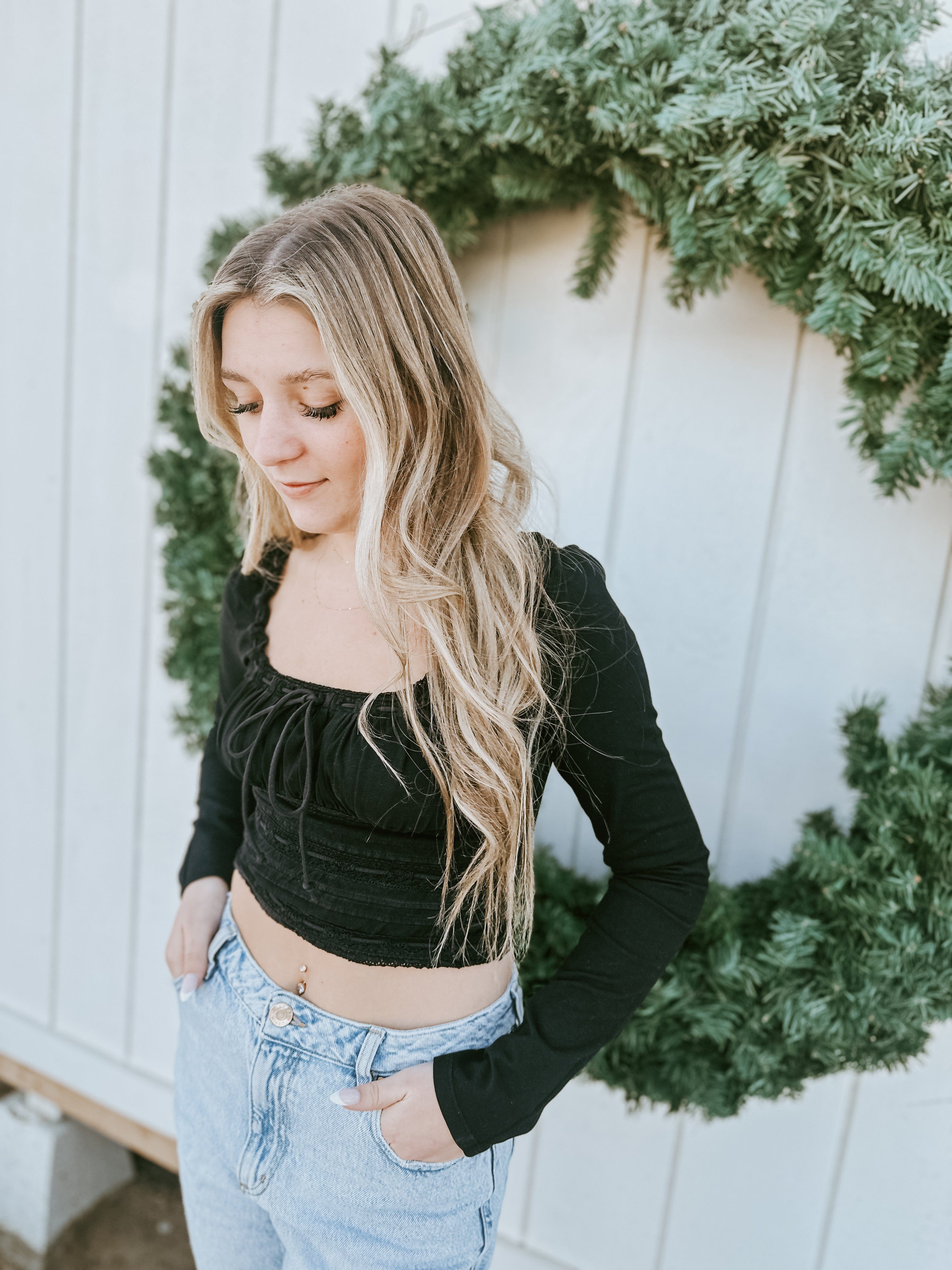 Roaming Travelers Scarlet Smocked Long Sleeve available in Joshua Tree at JT Trading Post