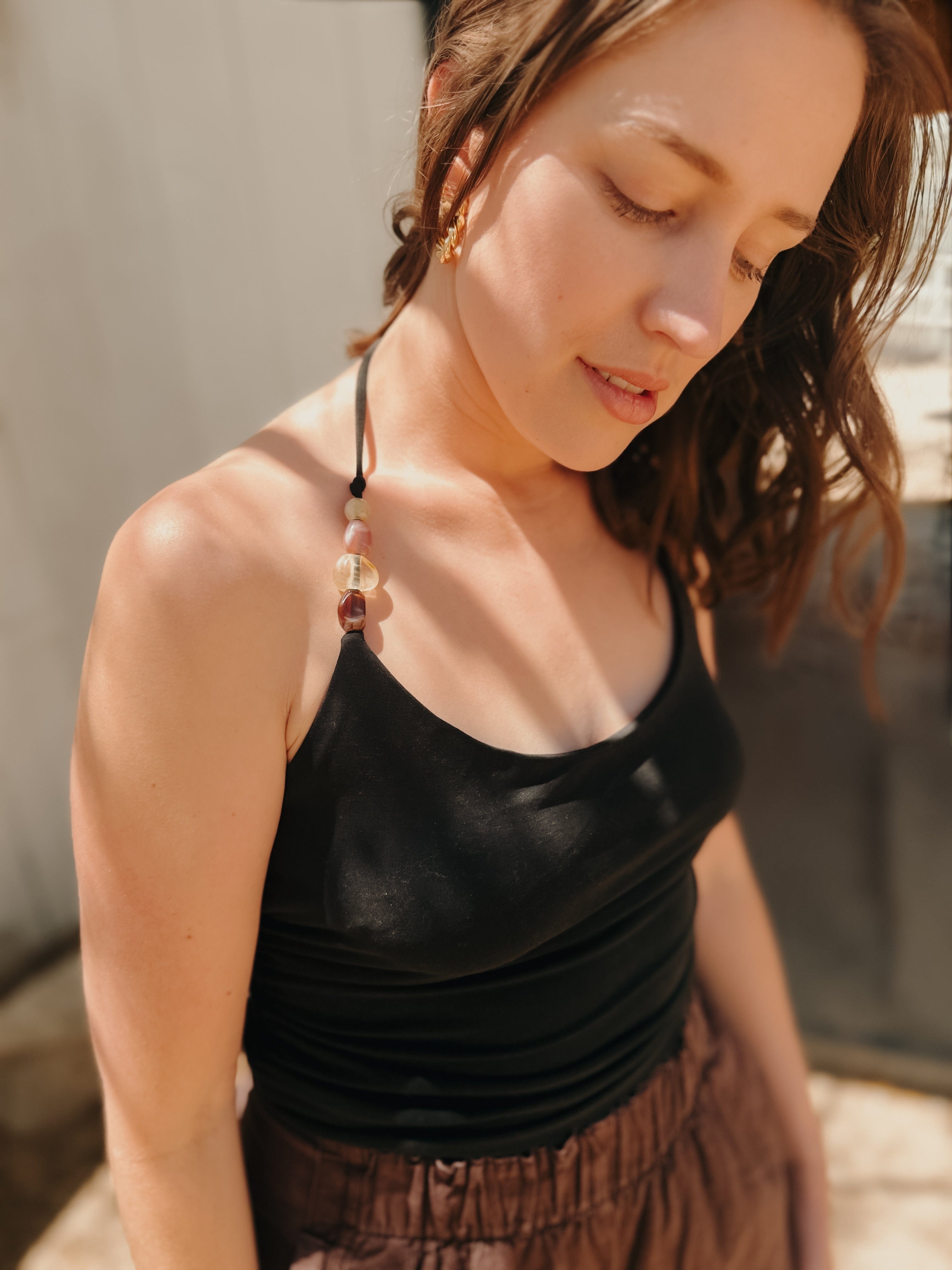 Roaming Travelers Toni Beaded Tank | Black available in Joshua Tree at JT Trading Post