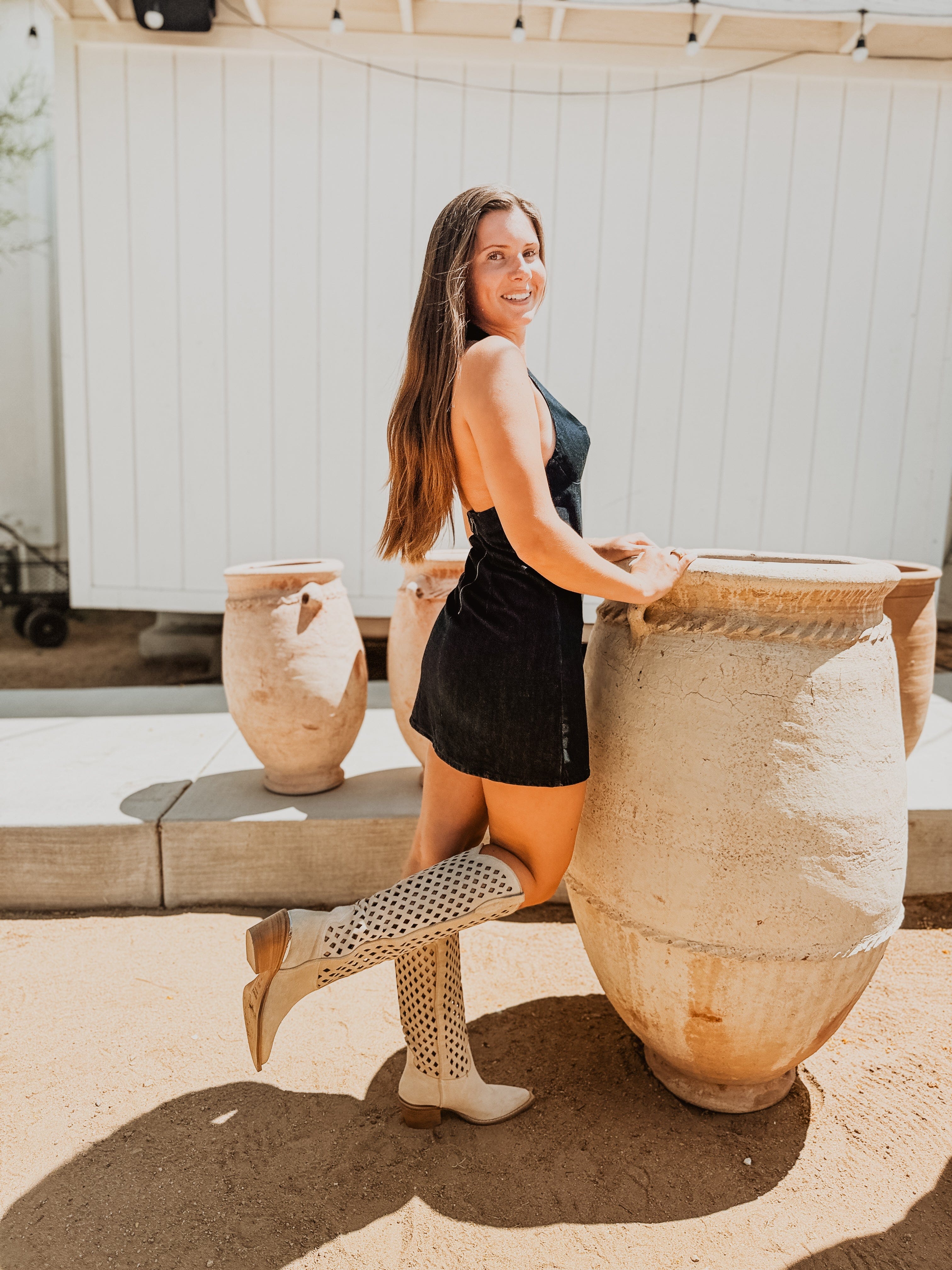 Roaming Travelers Trevi Denim Mini Dress available in Joshua Tree at JT Trading Post
