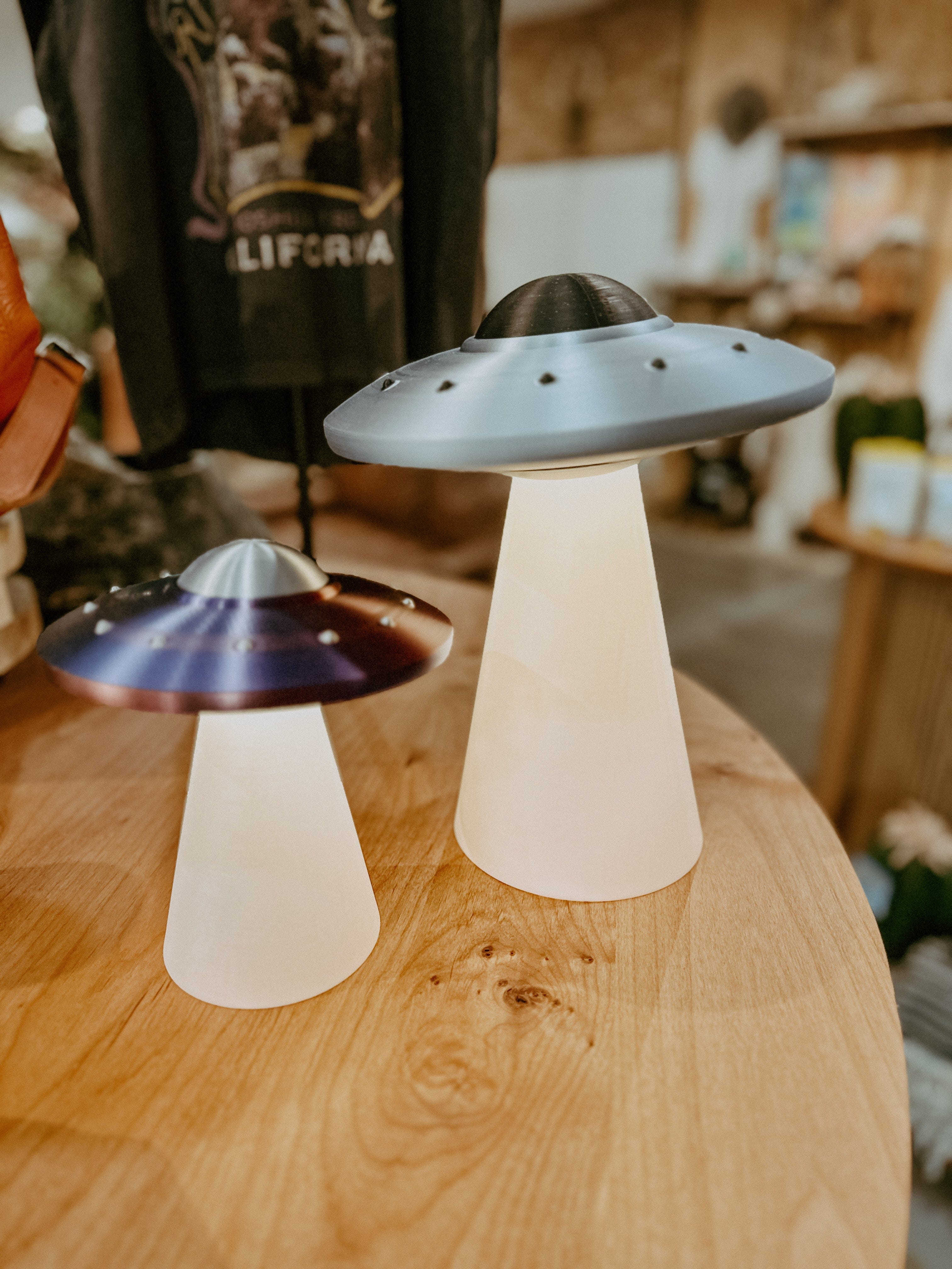 Roaming Travelers UFO Beam Me Up Lamp available in Joshua Tree at JT Trading Post