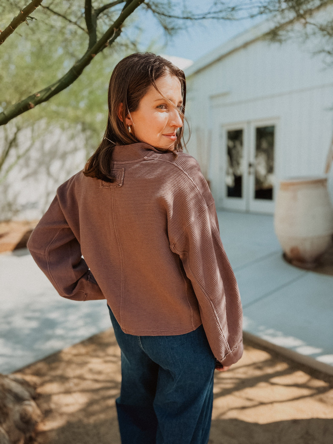 Roaming Travelers We The Free Celeste Quarter Zip available in Joshua Tree at JT Trading Post