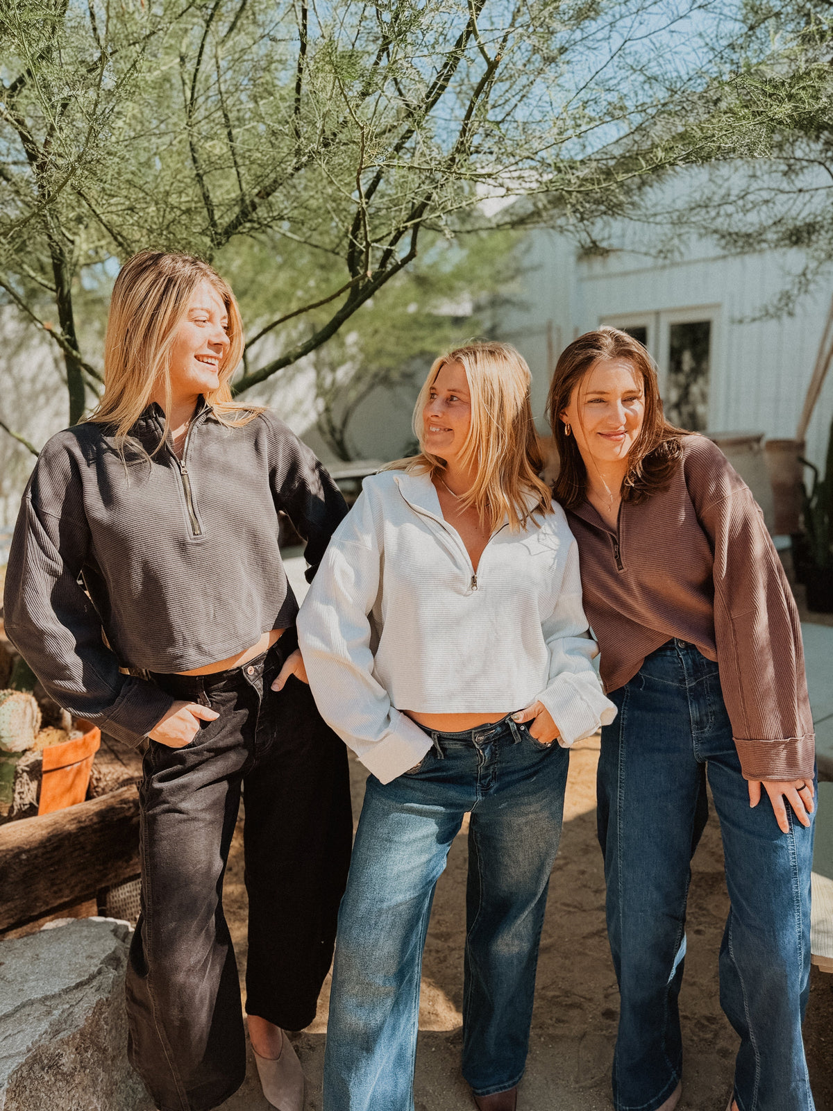 Roaming Travelers We The Free Celeste Quarter Zip available in Joshua Tree at JT Trading Post