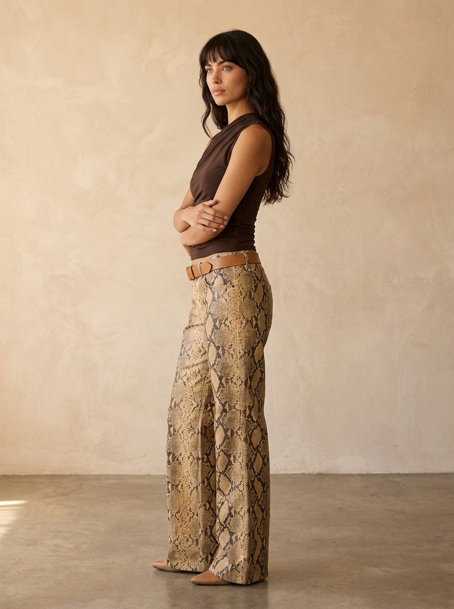 Roaming Travelers We The Free Fable Printed Low-Rise Twisted Bowed Jeans available in Joshua Tree at JT Trading Post