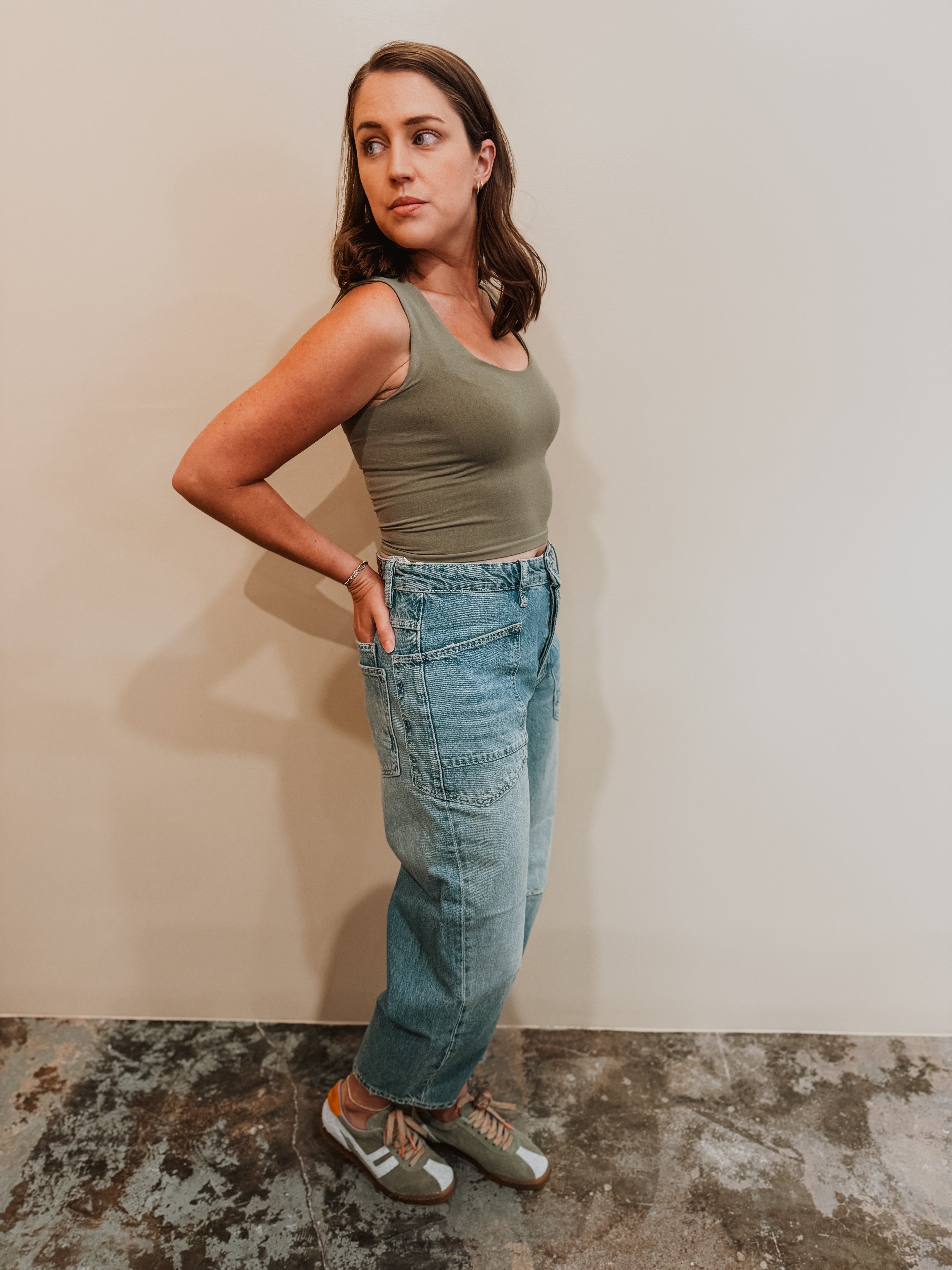 Roaming Travelers We The Free Minimalist Moxie Barrel Jeans available in Joshua Tree at JT Trading Post