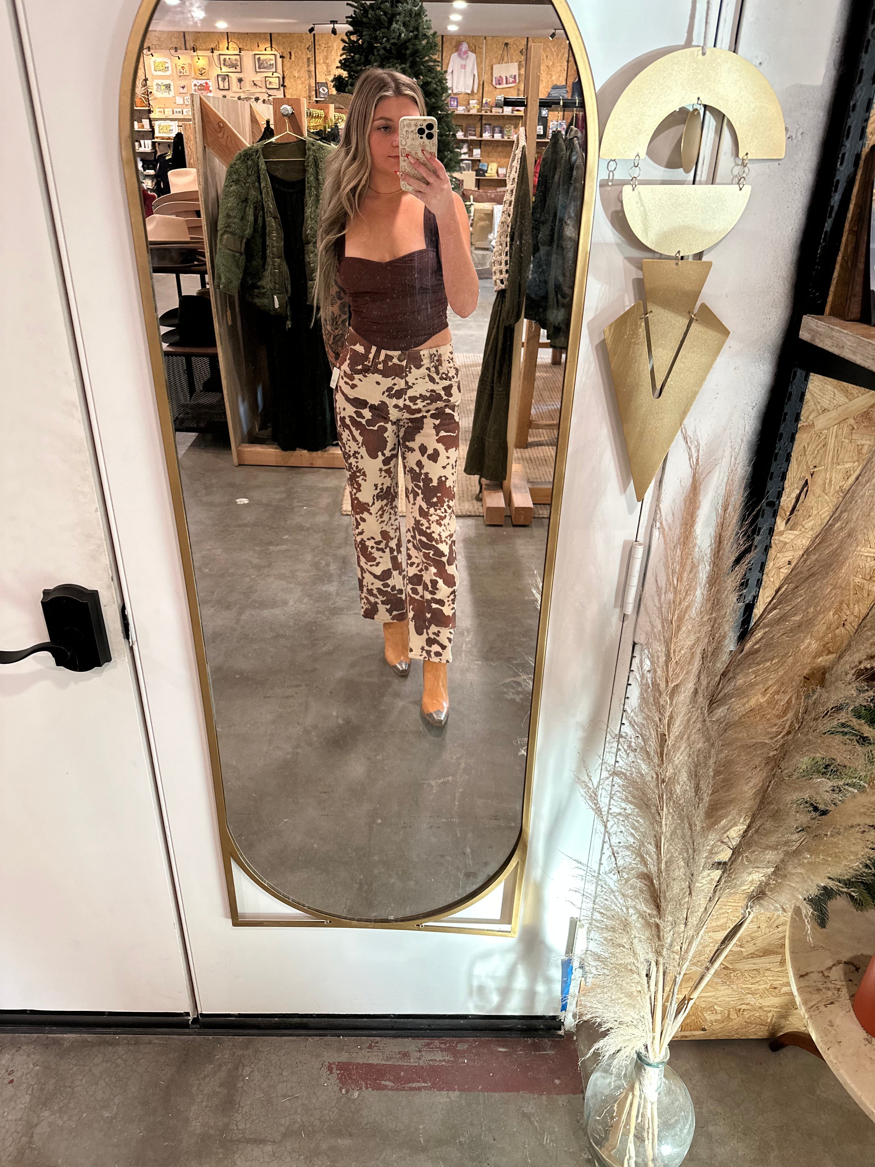 Roaming Travelers We The Free Risk Taker Mid-Rise Printed Jeans available in Joshua Tree at JT Trading Post