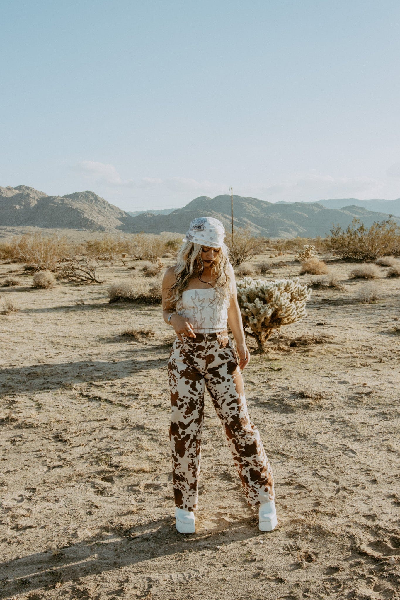 Roaming Travelers We The Free Risk Taker Mid-Rise Printed Jeans available in Joshua Tree at JT Trading Post