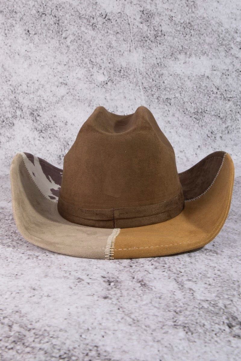 Roaming Travelers Western Color Block Cowboy Hat | Brown available in Joshua Tree at JT Trading Post