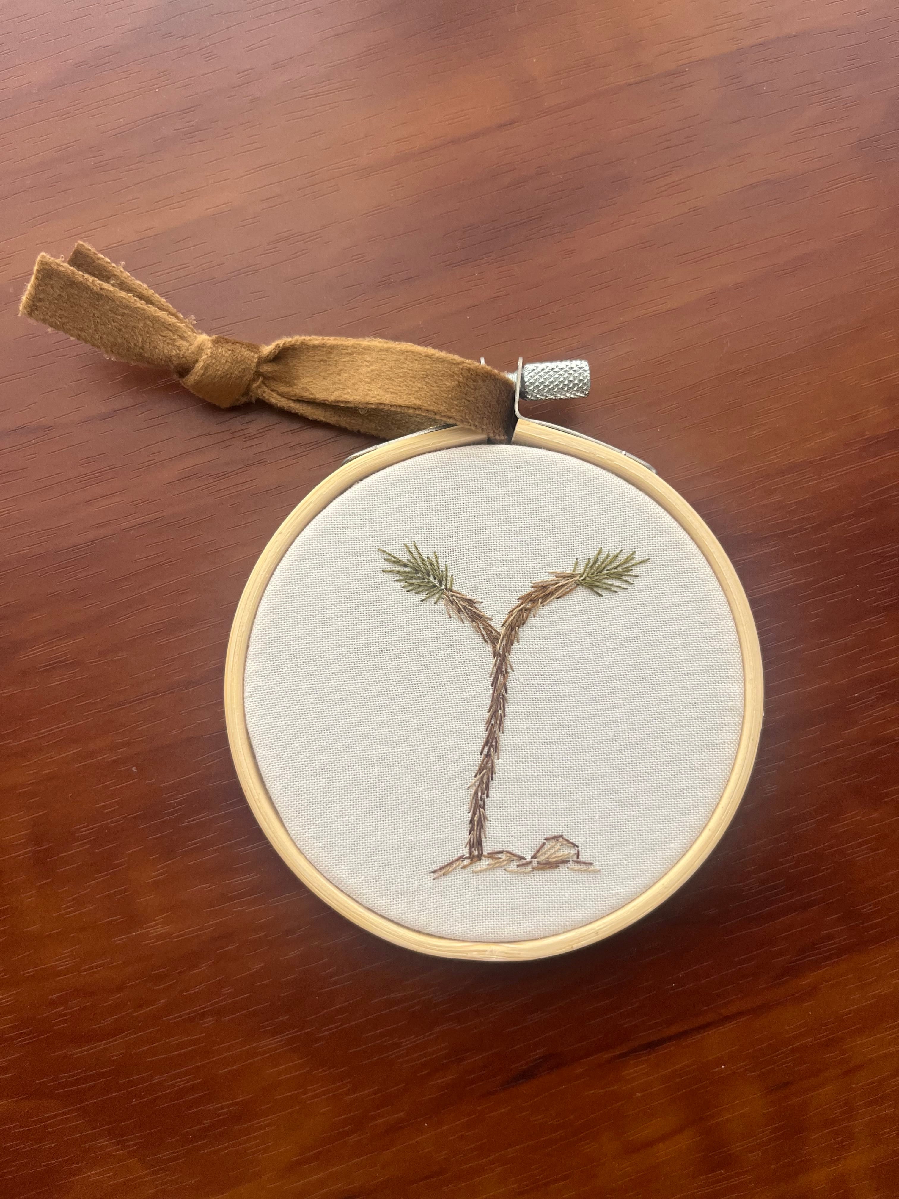 Seamstress Kate Hand Embroidered Joshua Tree | 3" Hoop available in Joshua Tree at JT Trading Post