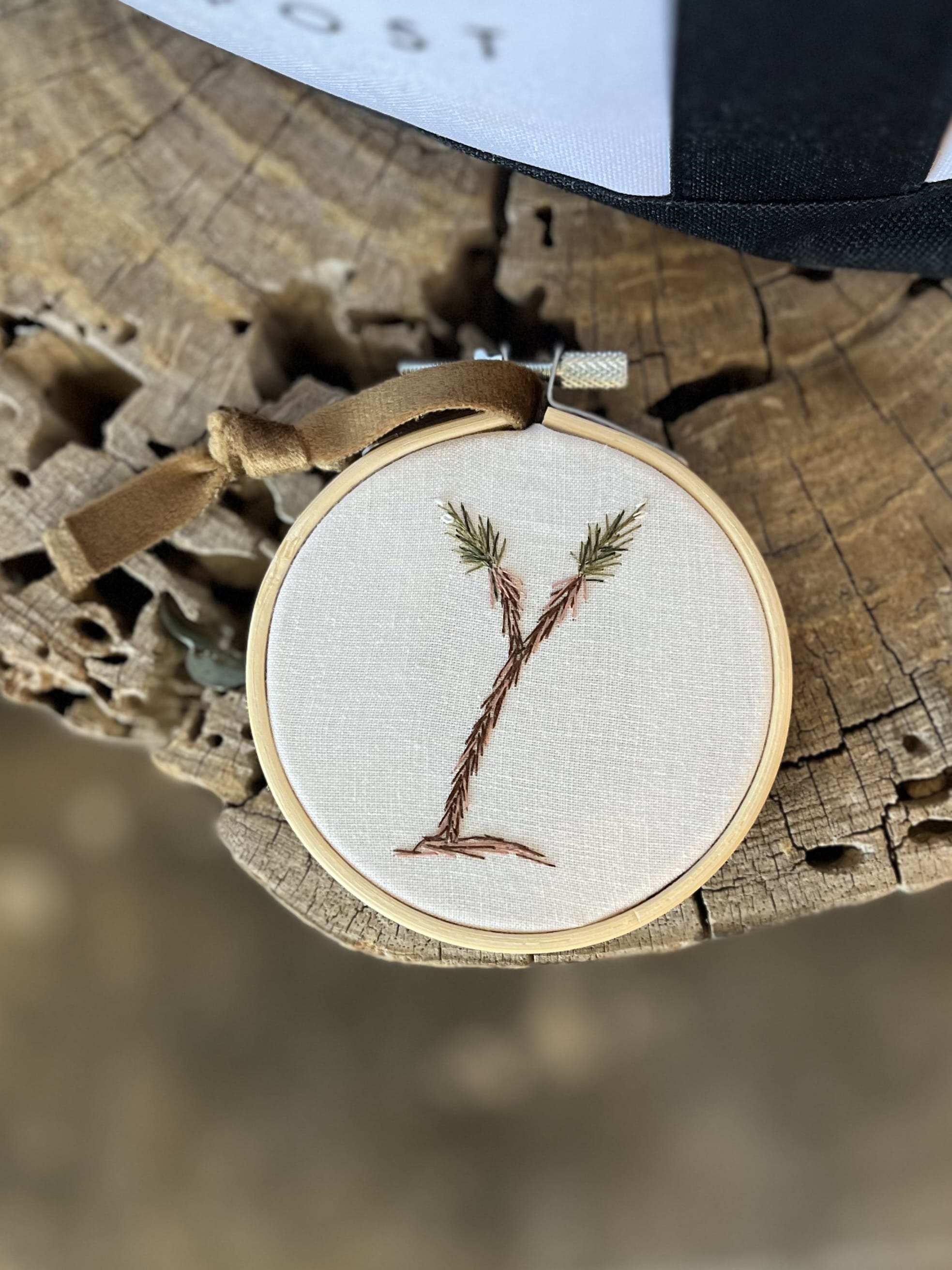 Seamstress Kate Hand Embroidered Joshua Tree | 3" Hoop available in Joshua Tree at JT Trading Post
