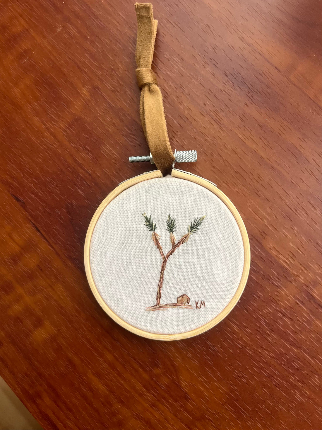 Seamstress Kate Hand Embroidered Joshua Tree | 3" Hoop available in Joshua Tree at JT Trading Post