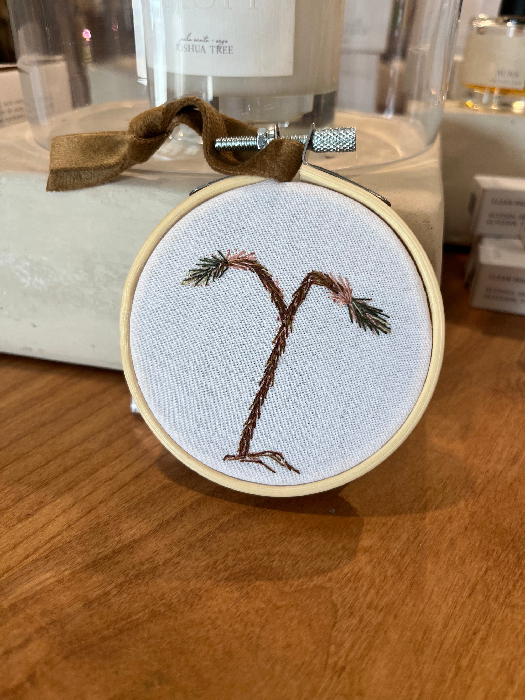 Seamstress Kate Hand Embroidered Joshua Tree | 3" Hoop available in Joshua Tree at JT Trading Post