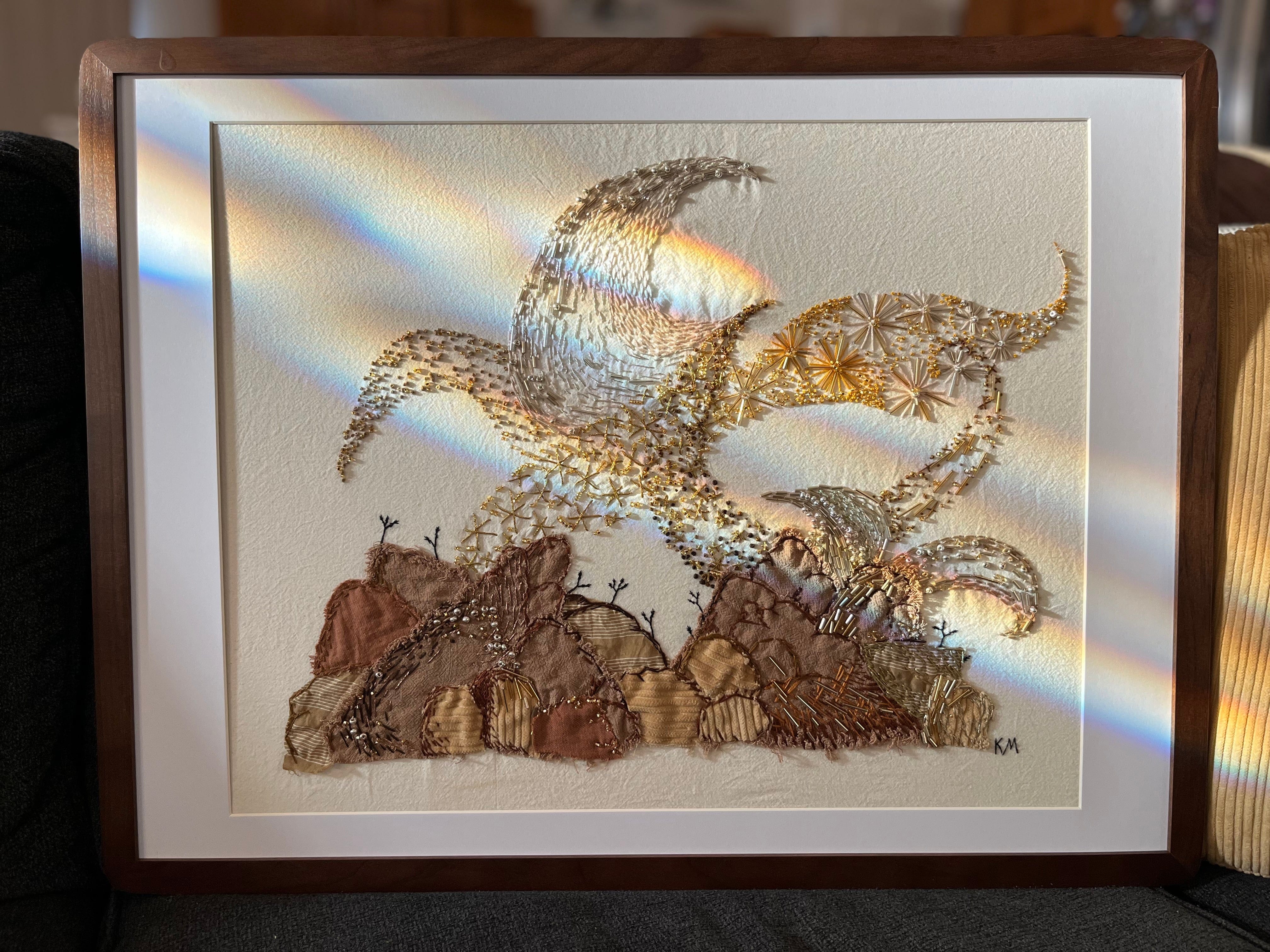 Seamstress Kate Hand Embroidered Art Piece available in Joshua Tree at JT Trading Post